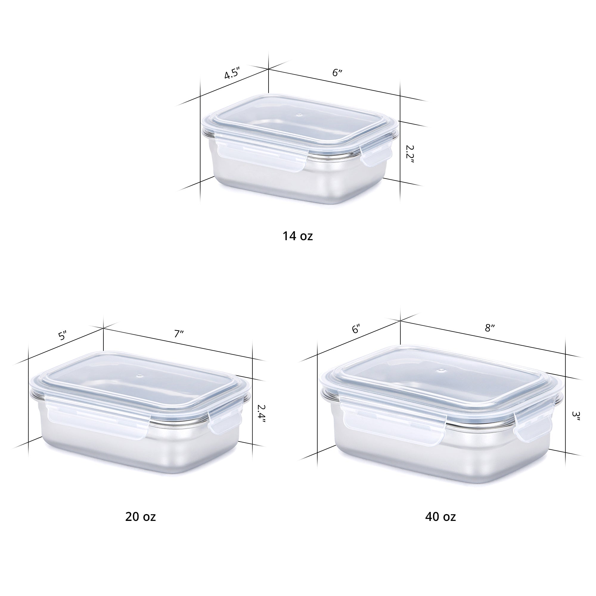 Stainless Steel Rectangular Food Container