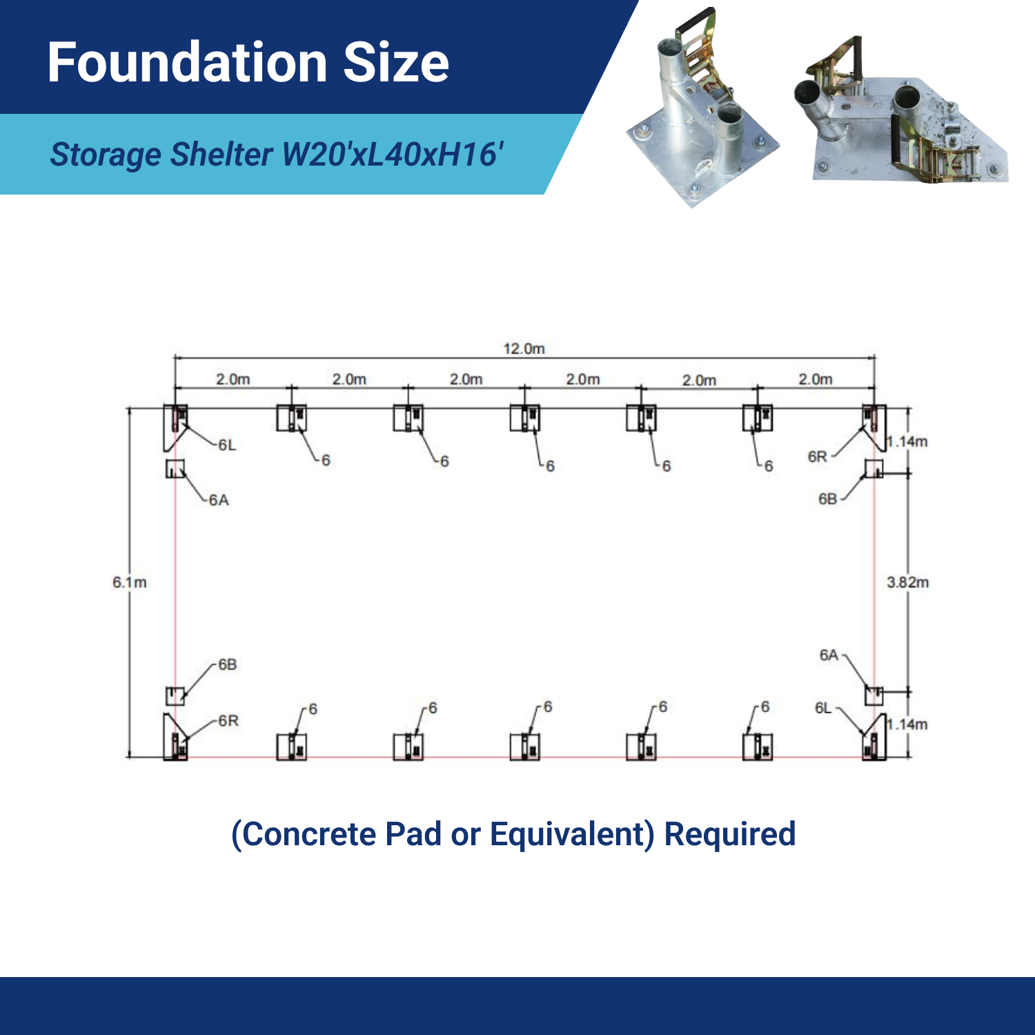 W20'xL40'xH16' Double Truss Storage Shelter