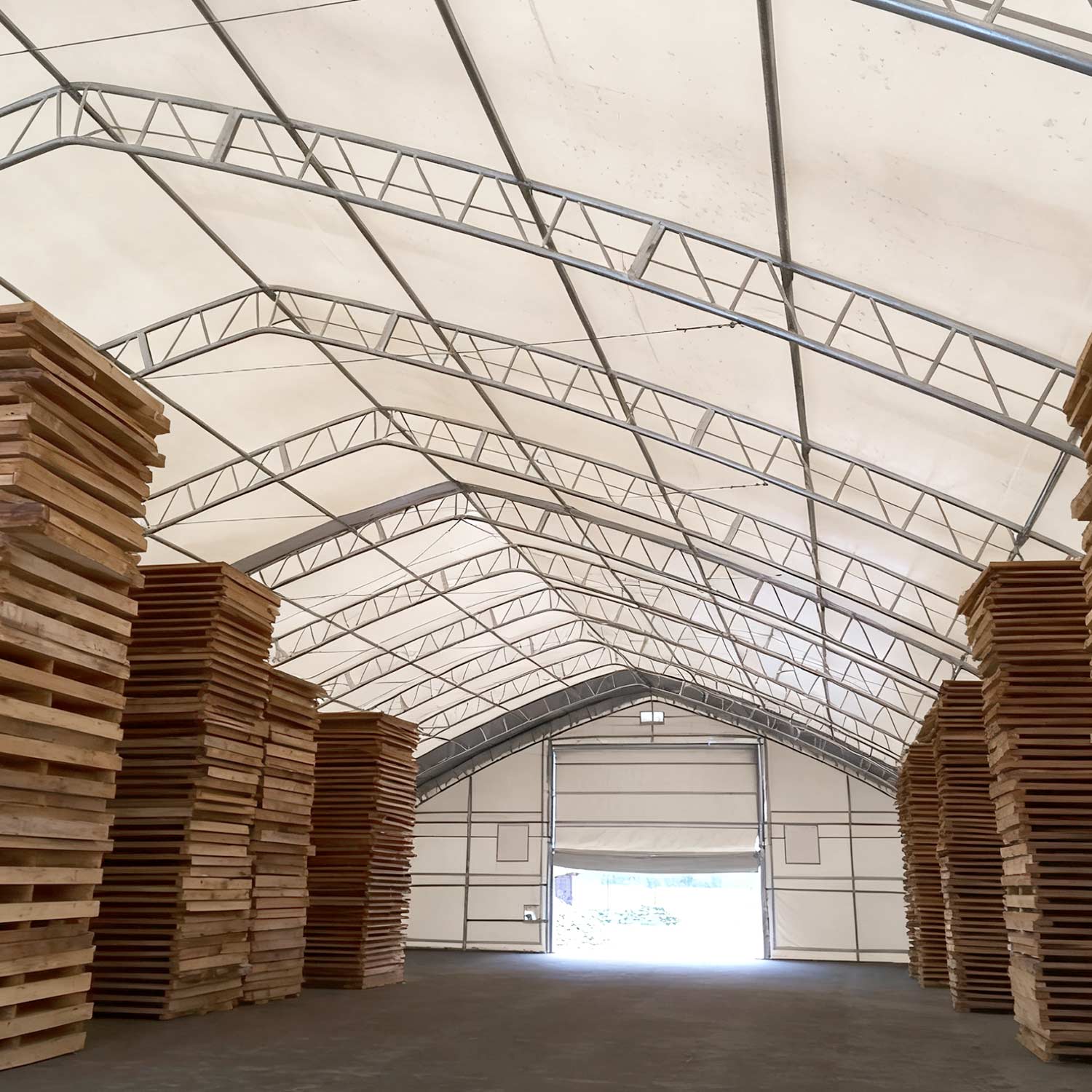 W70'xL120'xH28' Double Truss Storage Shelter