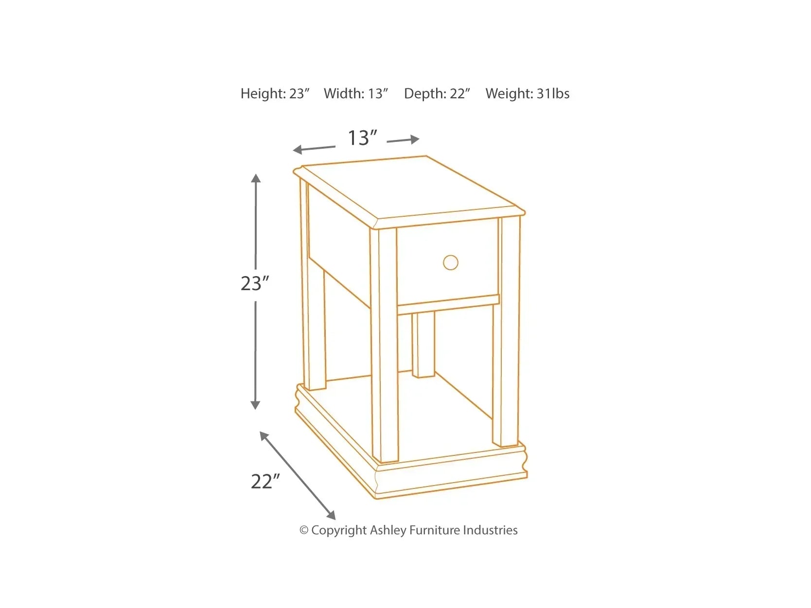 Breegin Chairside End Table