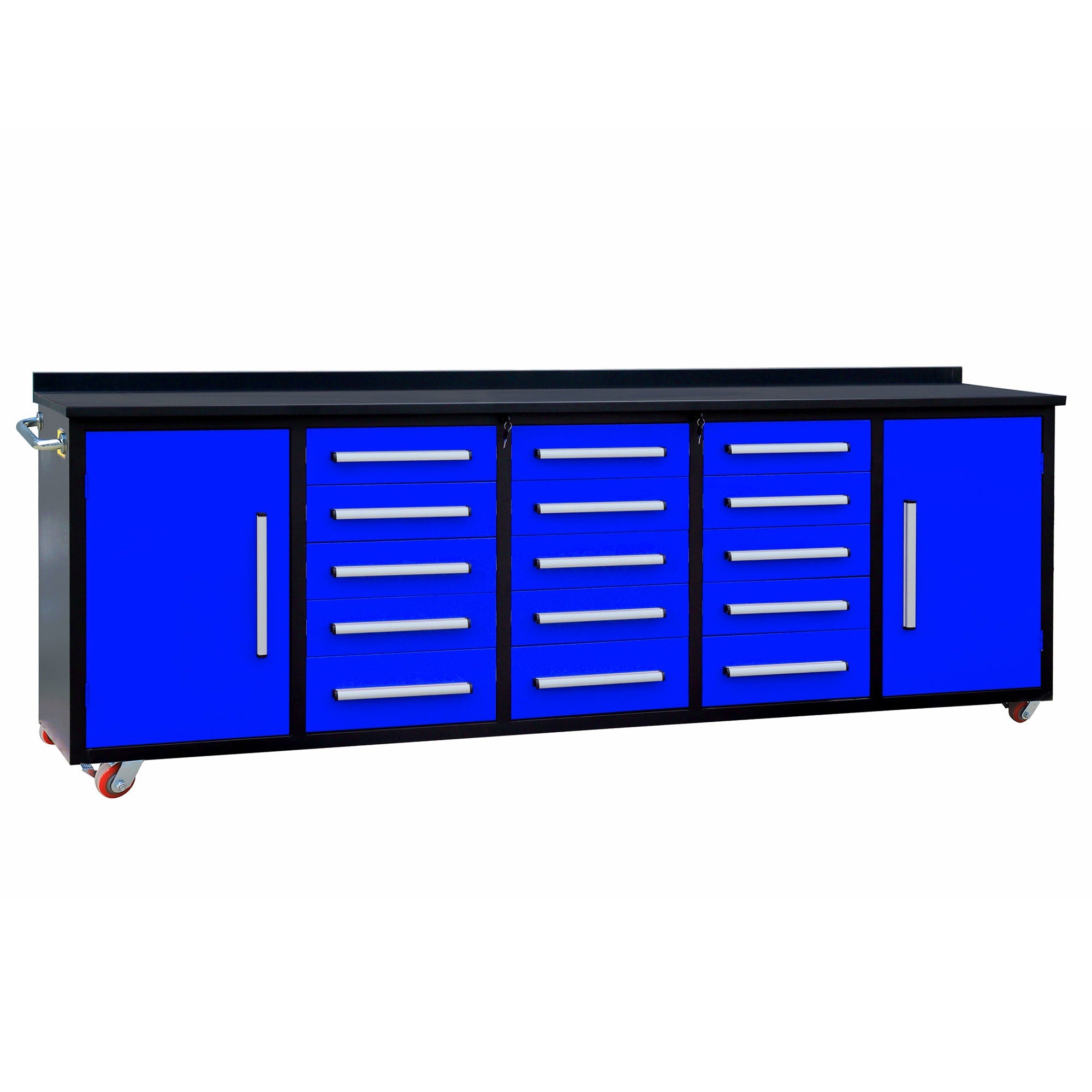 10ft Workbench Storage Cabinet with 15 Drawers & 2 Cabinets