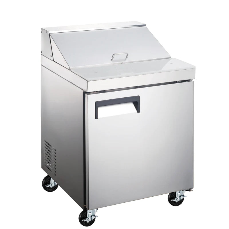 U-Star Refrigerated Salad/Sandwich Prep Table, Single Solid Door, in Stainless Steel