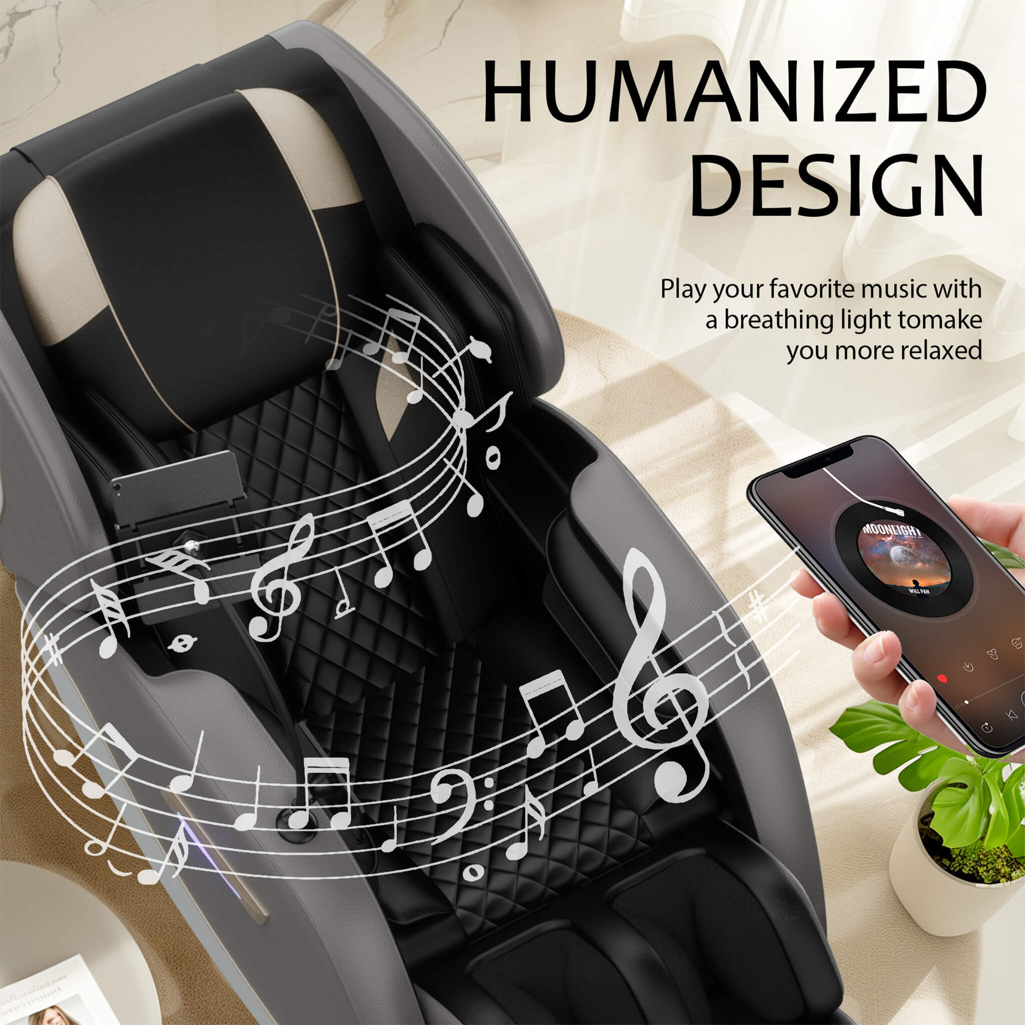 Airvana Opulence Zero Gravity Massage Recliner Chair With Bluetooth Audio (SAK31972)