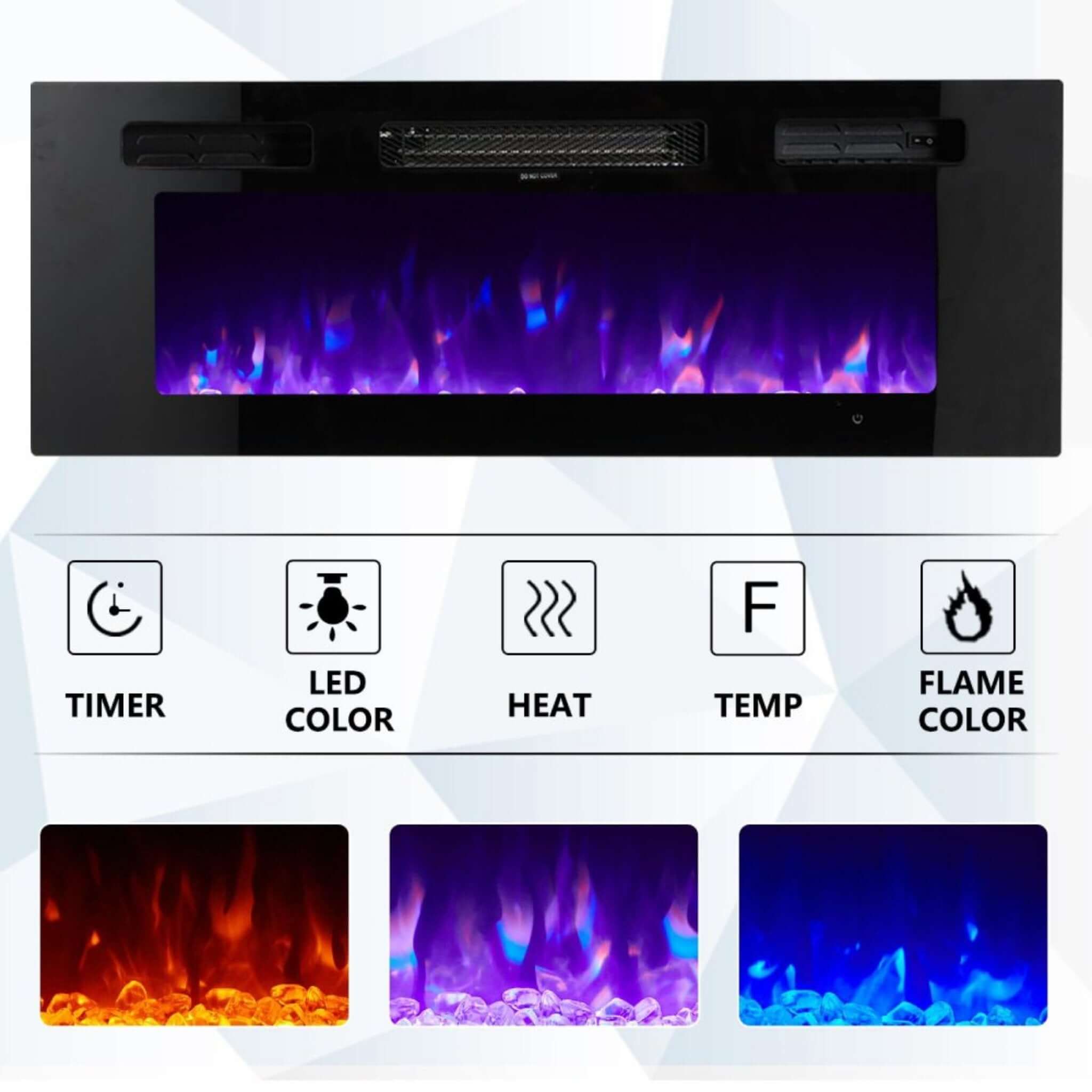 Modern Flames Ambiance Built-In Electric Fireplace With LED Flame Technology, 60" [AL60CLX2-G] (SAK12890)