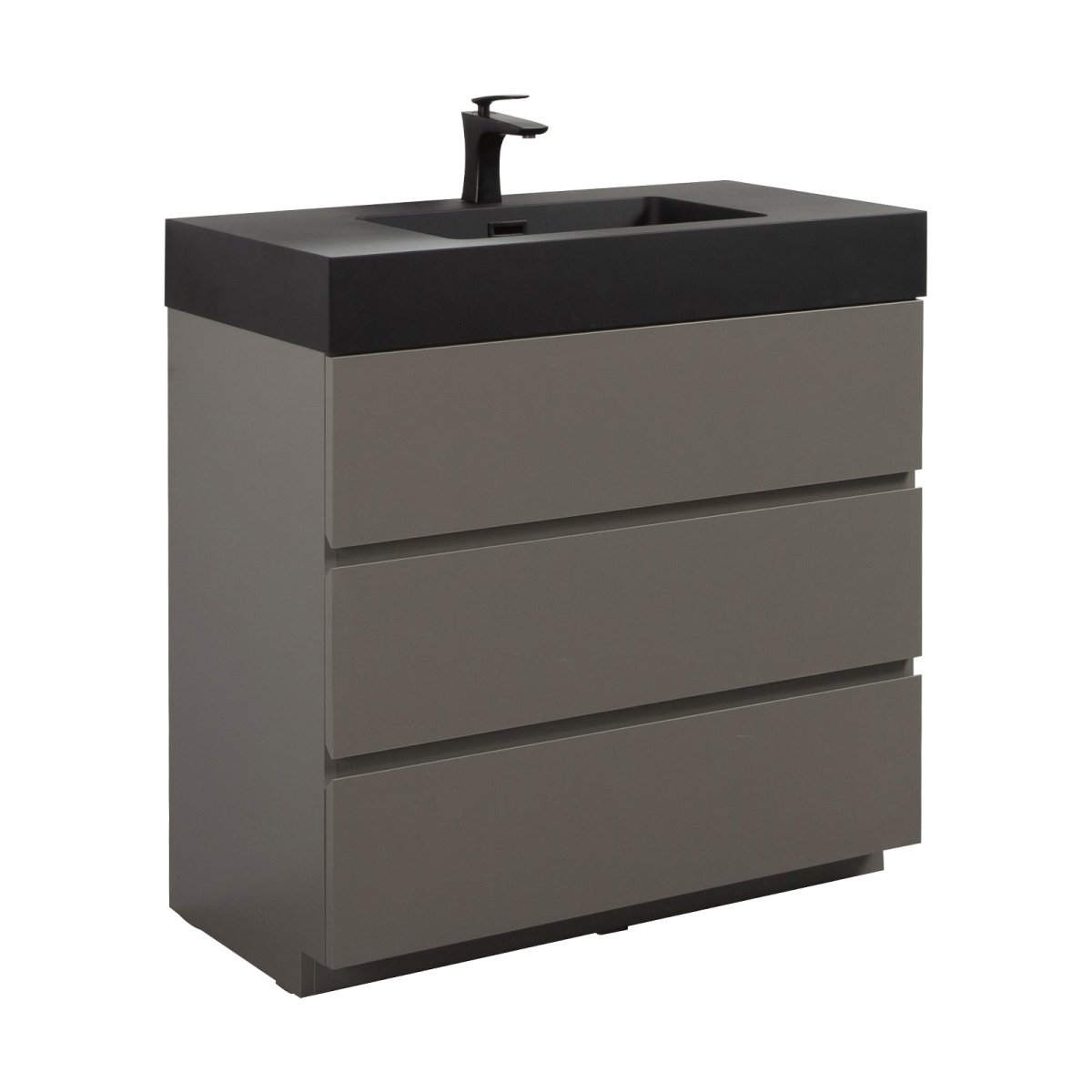 Nuvia 36 Inch Premium Modern Freestanding One-Piece Bathroom Vanity Set Without Drain And Faucet (SAK71364)