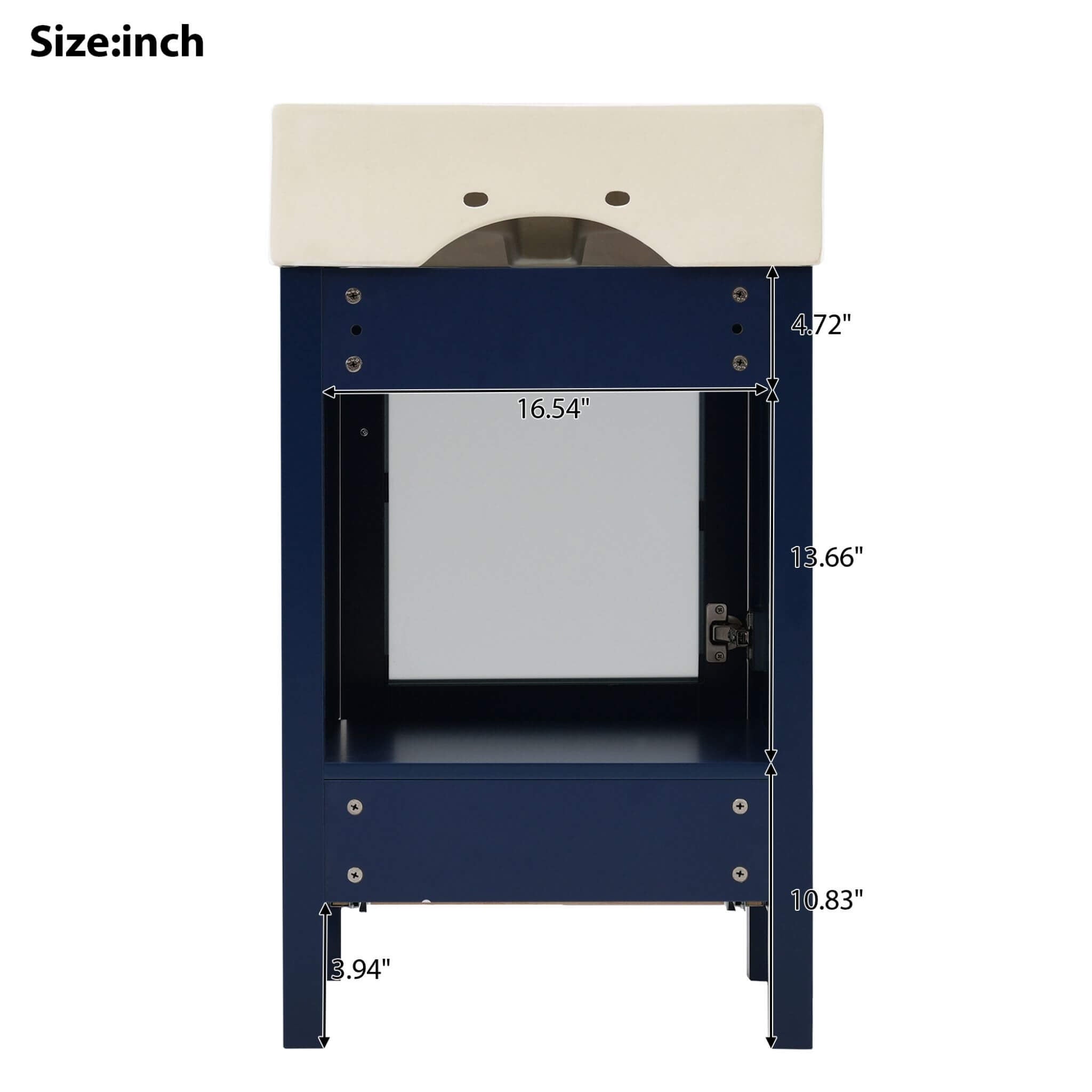 Alora 20-Inch Modern Bathroom Vanity With Ceramic Sink And Storage Cabinet (SAK39851)