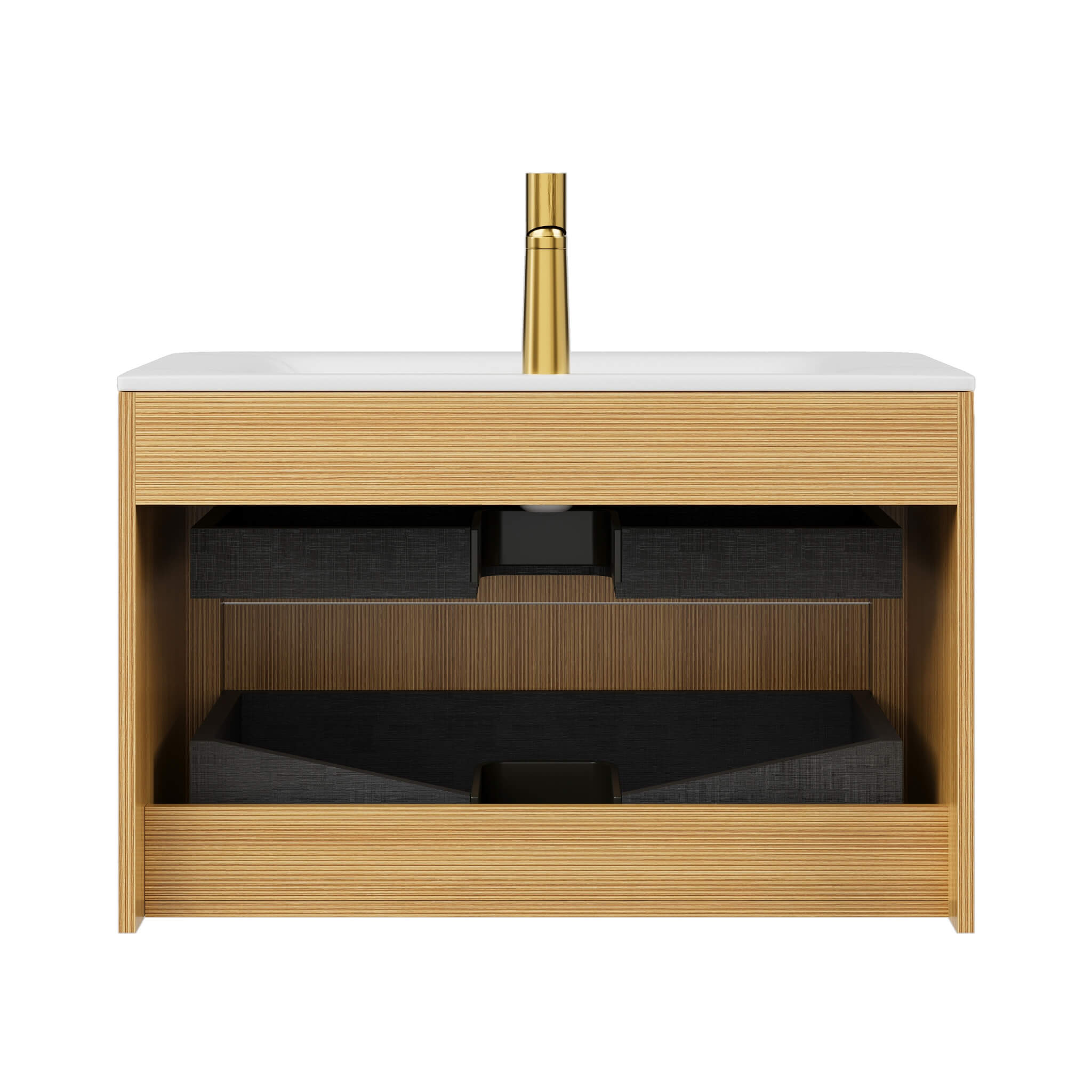 Alora Luxury 30/36-Inch Sintered Stone Floating Bathroom Vanity With Sink (SAK62871)