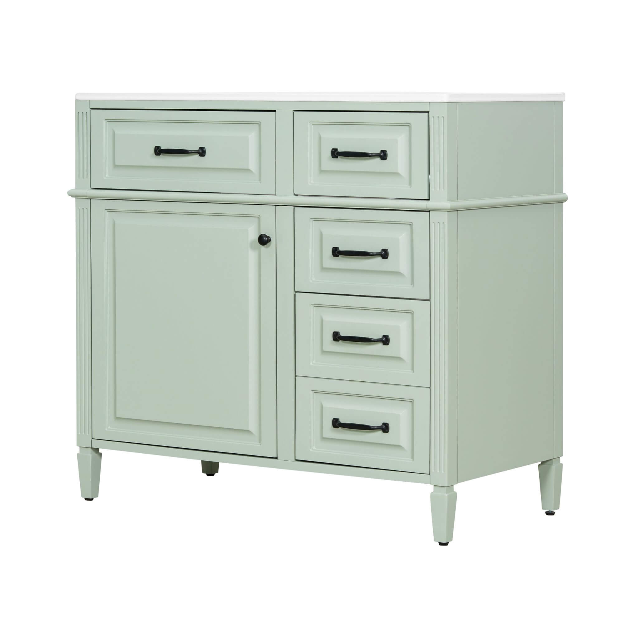 Alora 36-Inch Freestanding Bathroom Vanity With Ceramic Sink And Storage Cabinets [Faucet Not Included] (SAK86310)