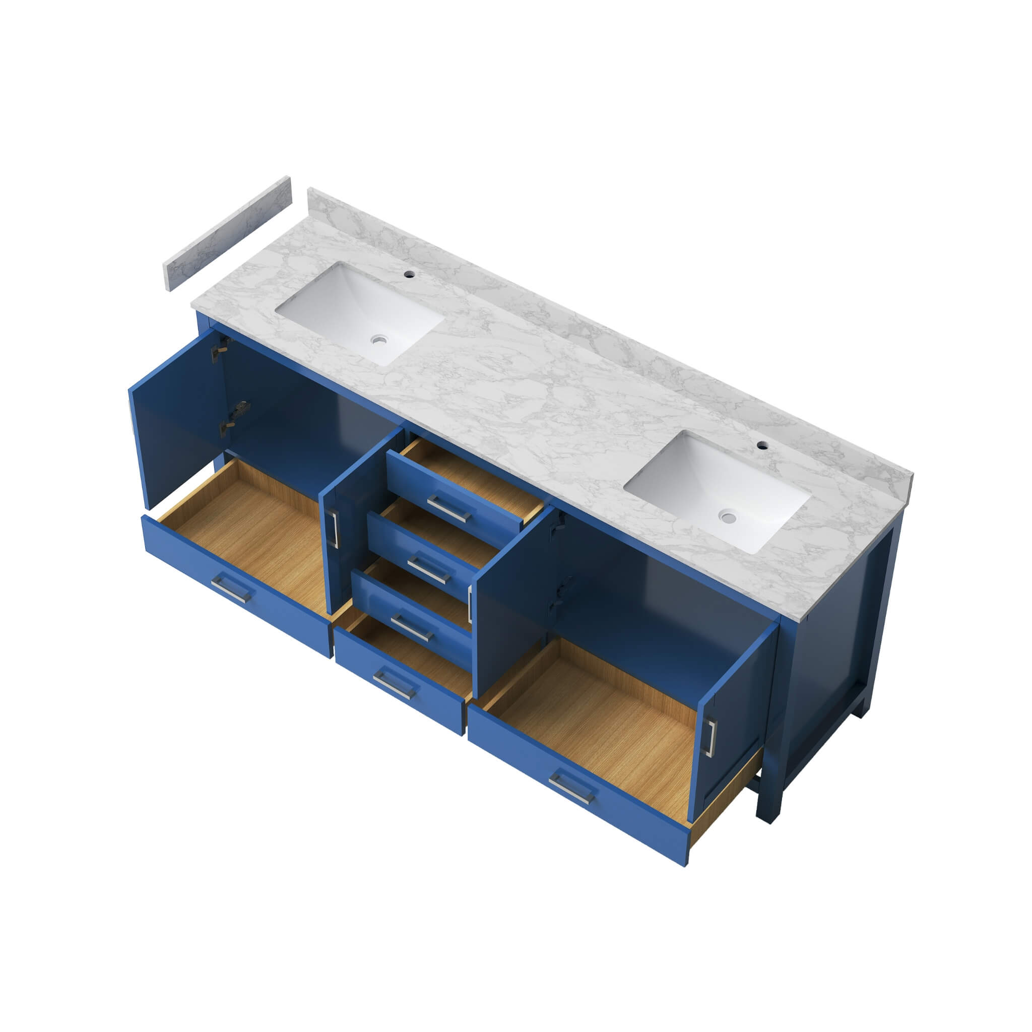 Alora 83-Inch Blue Modern Double Sink Freestanding Bathroom Vanity (SAK19761)