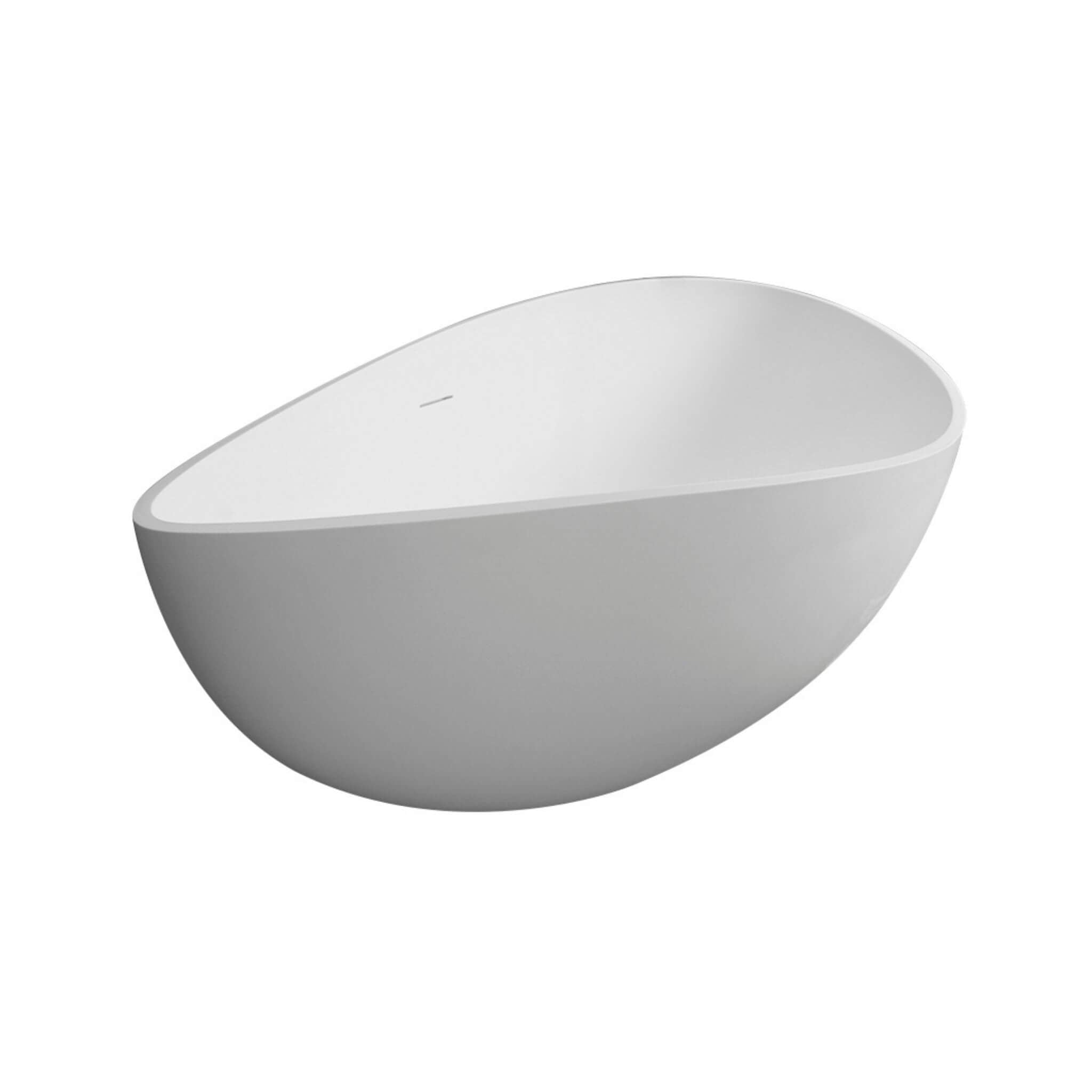 Alora Luxury 63-Inch Matte White Freestanding Soaking Bathtub With Overflow And Pop-Up Drain (SAK56140)