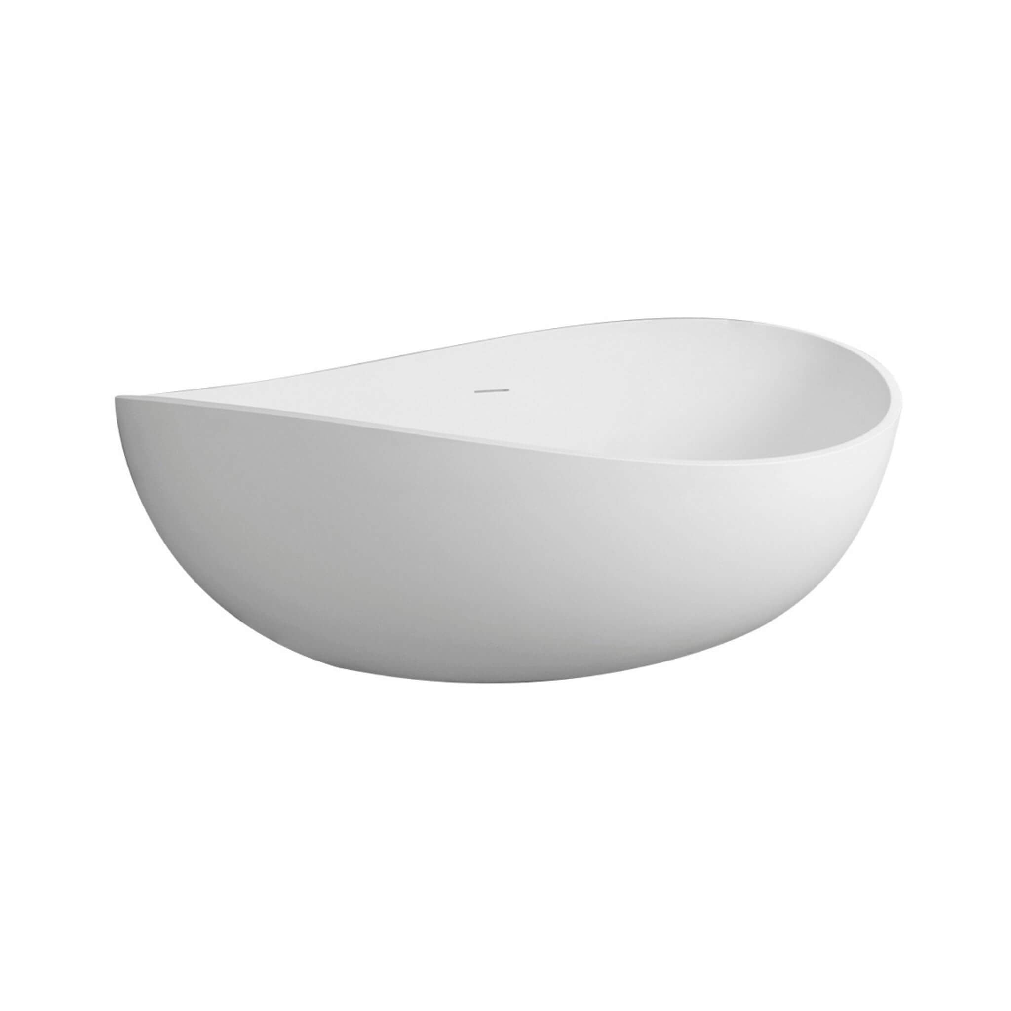 Alora Luxury 63-Inch Matte White Freestanding Soaking Bathtub With Overflow And Pop-Up Drain (SAK56140)
