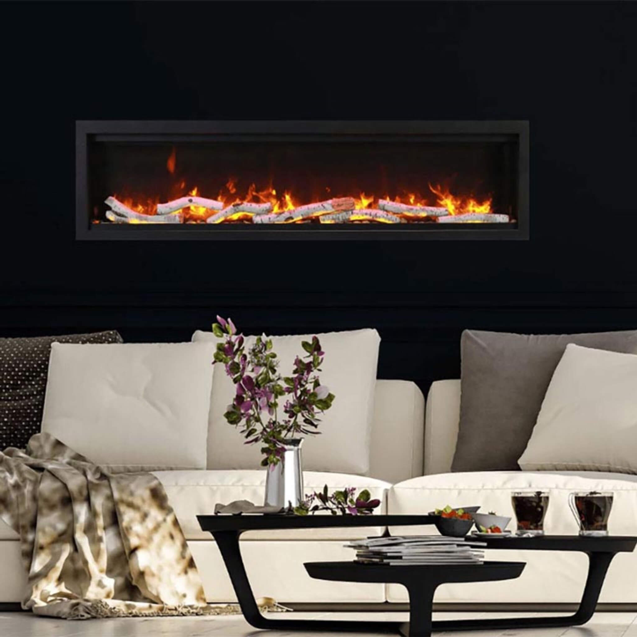 Amantii Symmetry 74" Smart Electric Fireplace With Programmable Timer And Thermostat [SYM-74] (SAK26974)