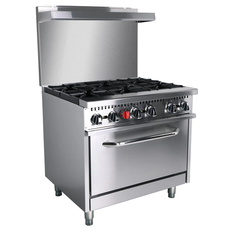 Black Diamond 36" Gas Range with Oven, 6 Burners, in Stainless Steel