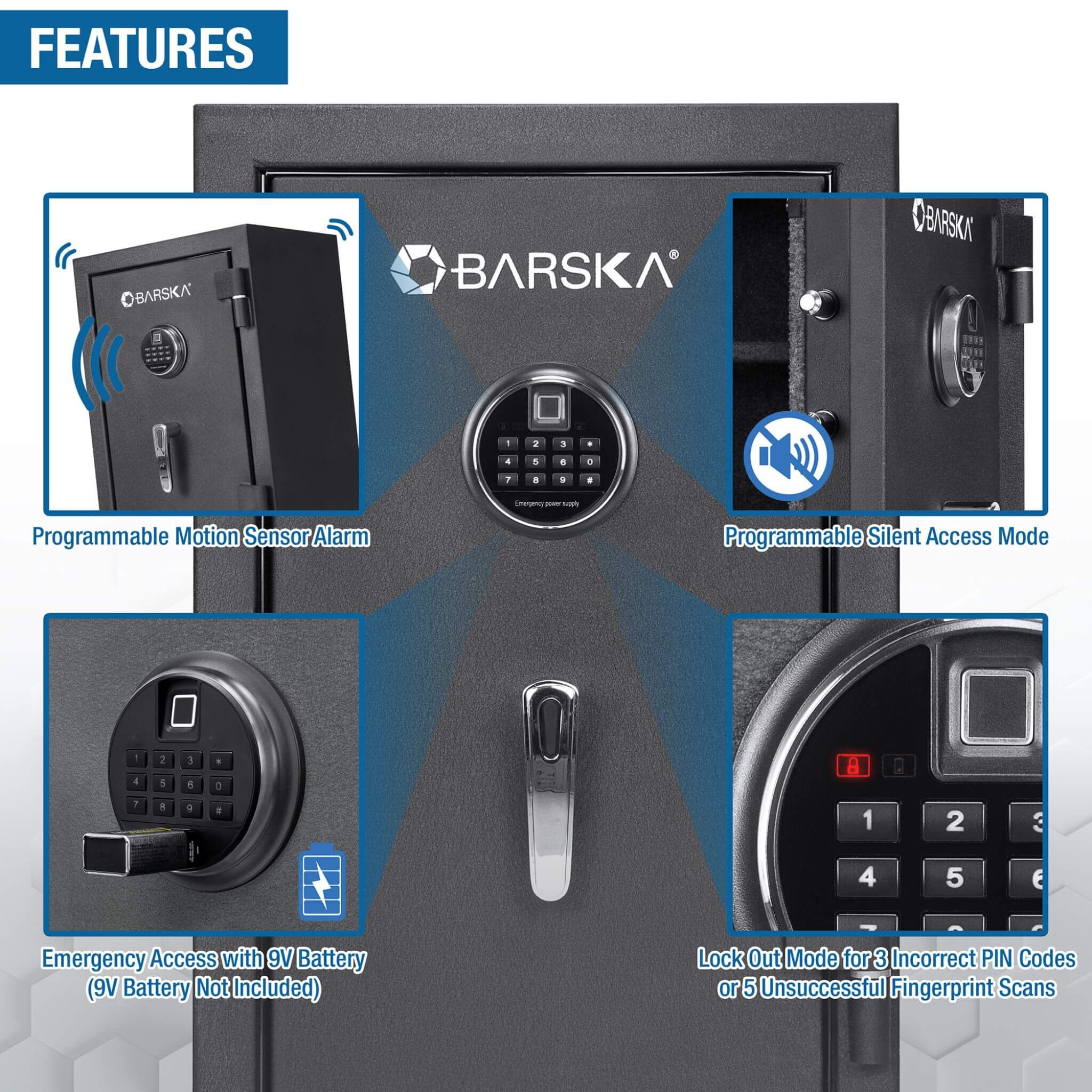 Barska 2.02 CF Heavy-Duty Fire Resistant Safe With Biometric Keypad (SAK29487)