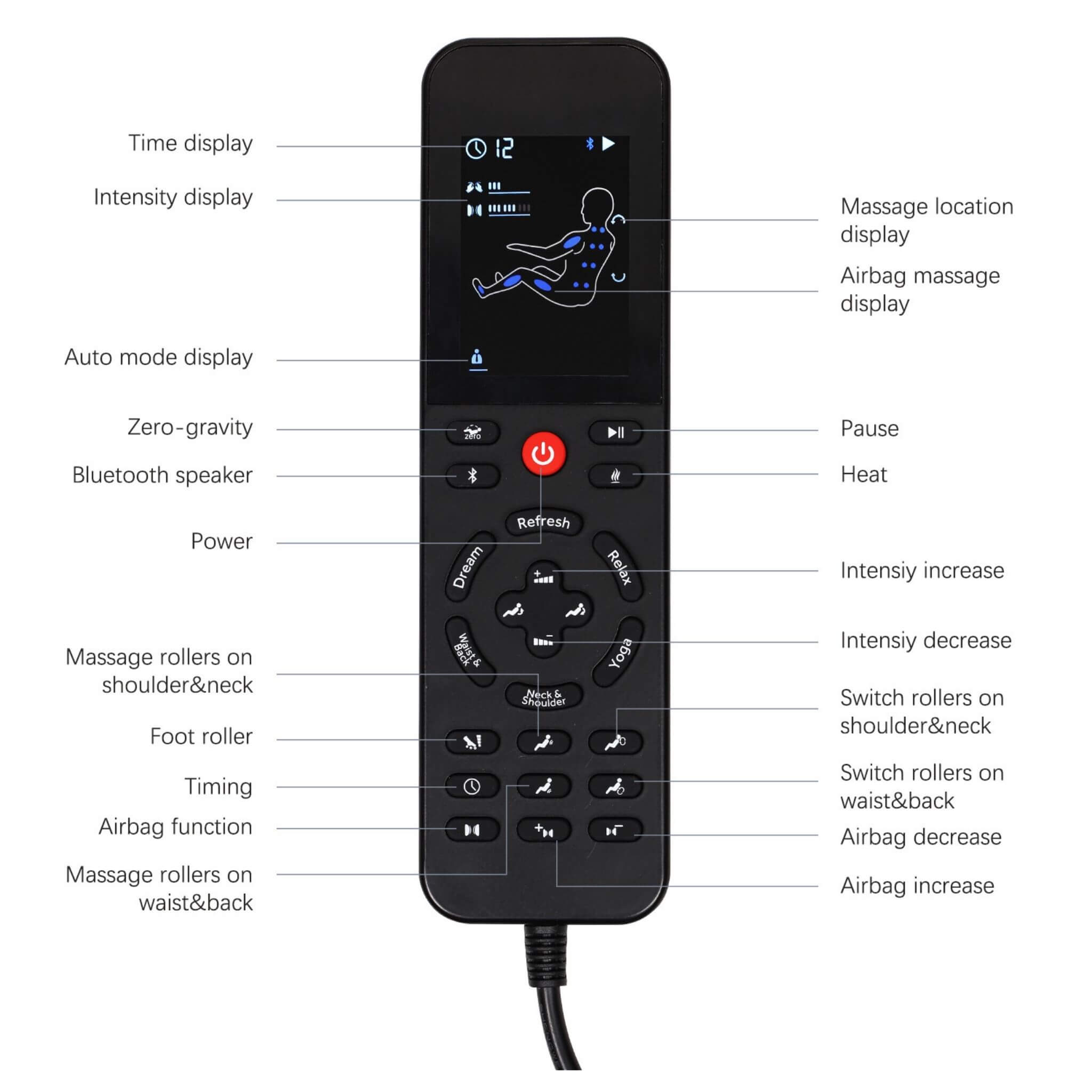 Bosscare Full-Body Zero-Gravity Leather Massage Chair With Zero Gravity And Bluetooth [GR8012] (SAK12074)