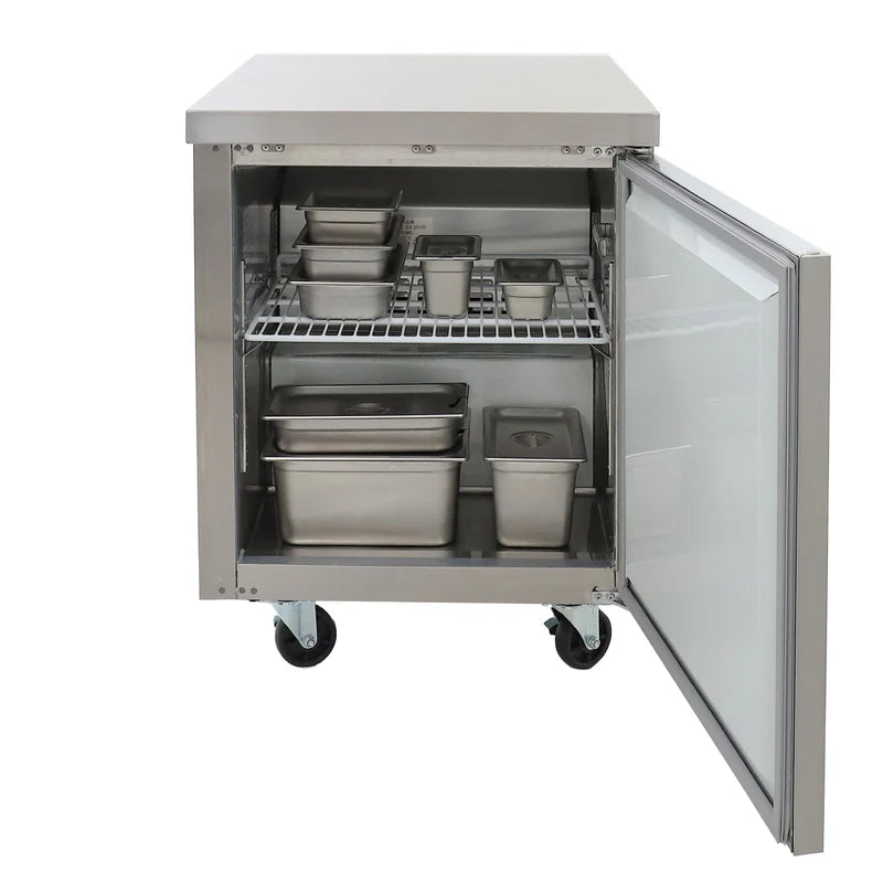 Grista Undercounter Freezer, Single Solid Door, 6.3 cu ft Capacity, in Stainless Steel