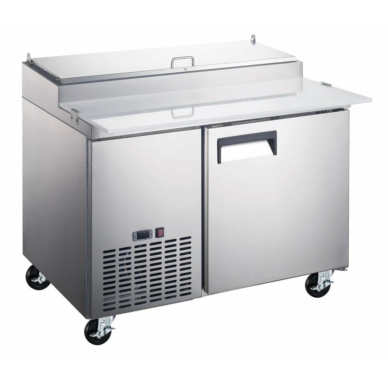 Grista Refrigerated Pizza Prep Table, Single Solid Door, 12 cu ft Capacity, in Stainless Steel