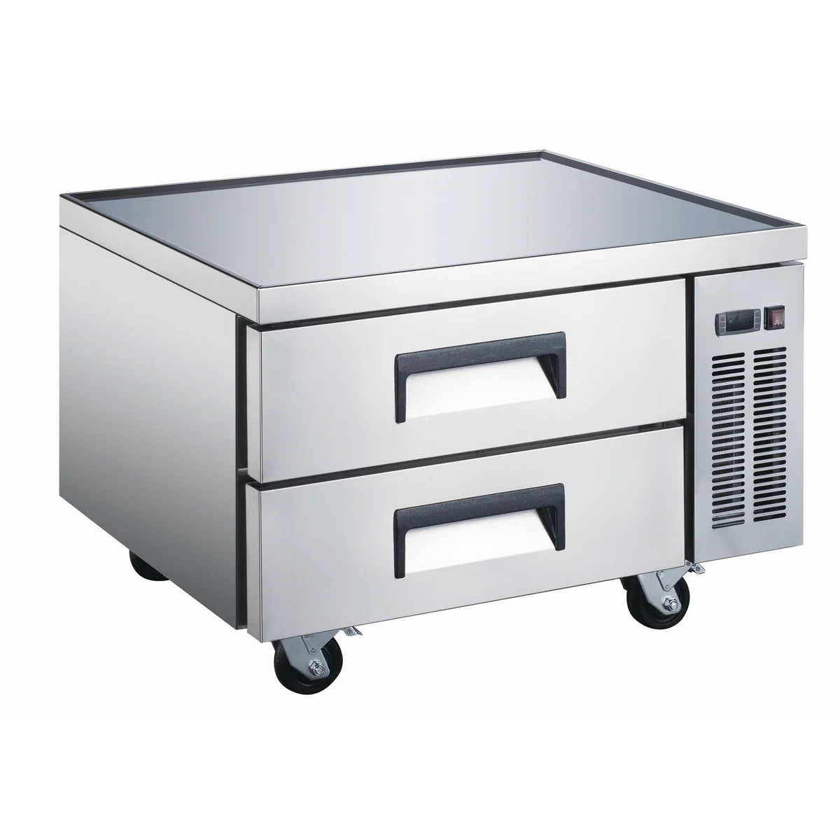 U-Star Chef Base Refrigerator, Two Solid Doors, 6.5 cu ft Capacity, in Stainless Steel