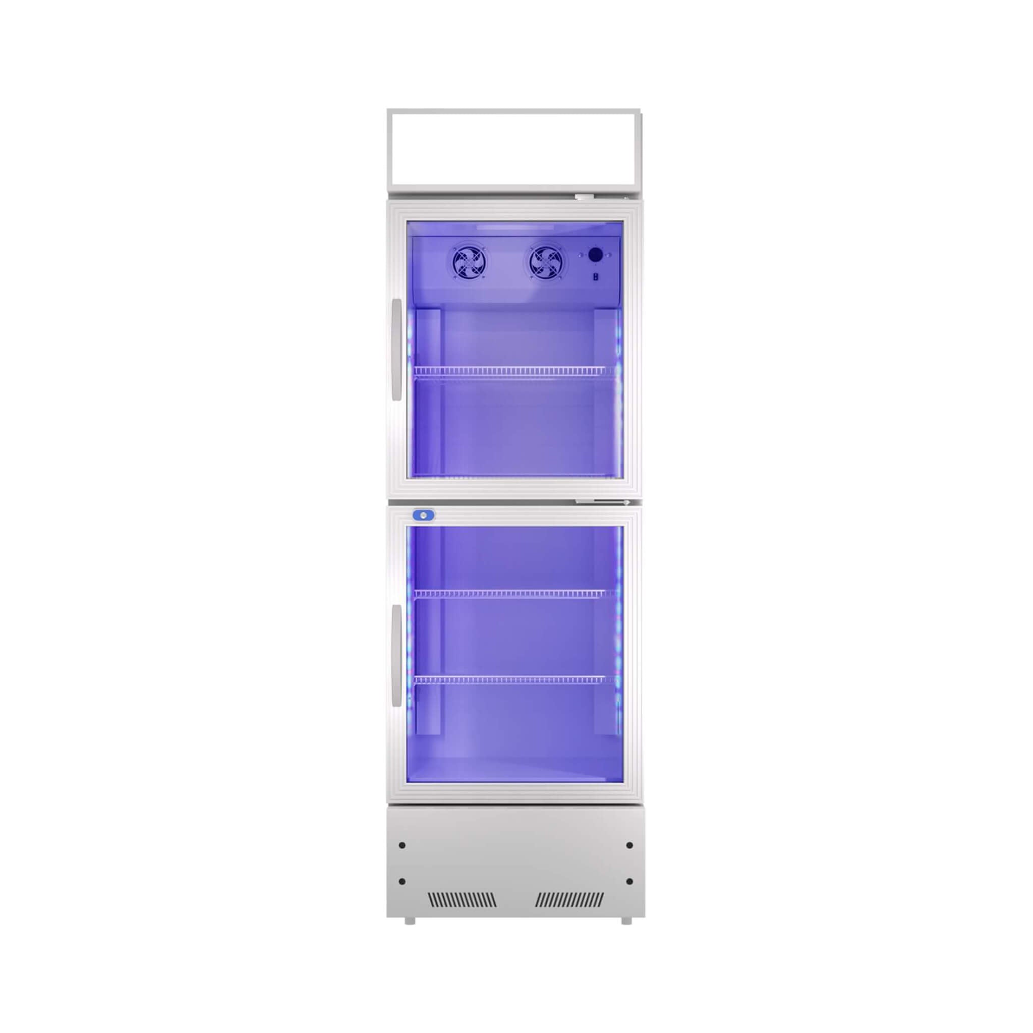 Commercial 2-Door Beverage Refrigerator Cooler With LED Lighting (SAK15896)
