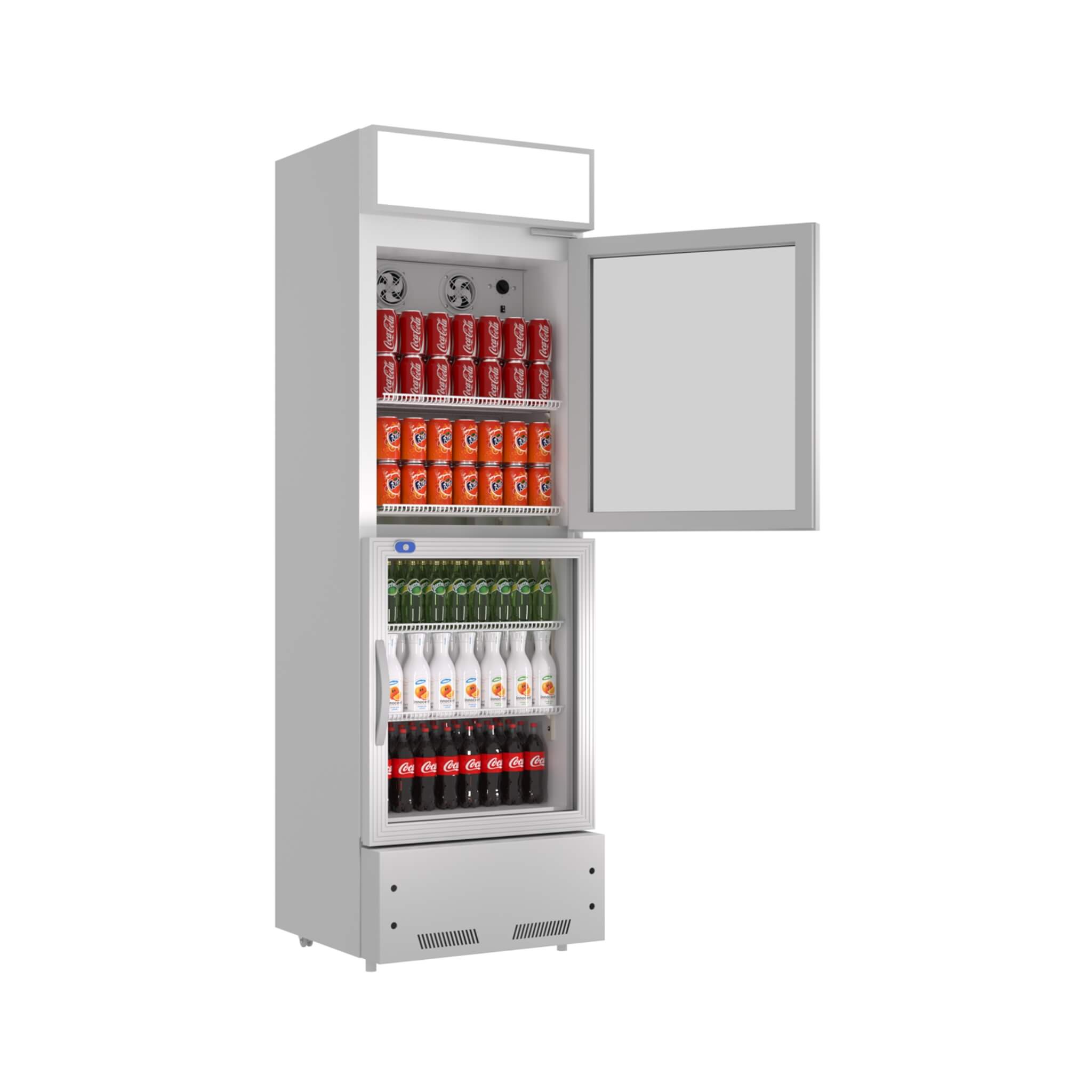 Commercial 2-Door Beverage Refrigerator Cooler With LED Lighting (SAK15896)