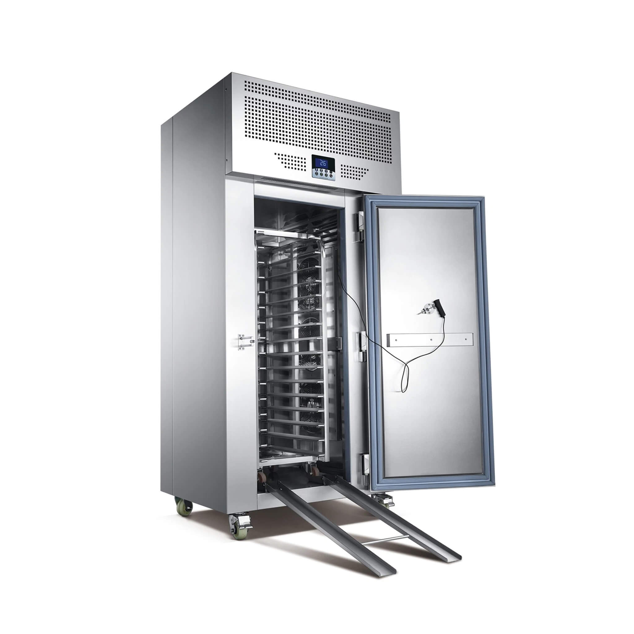 Commercial Heavy-Duty 15-Tray Blast Chiller Freezer Cabinet With Trolley Cart (SAK57249)