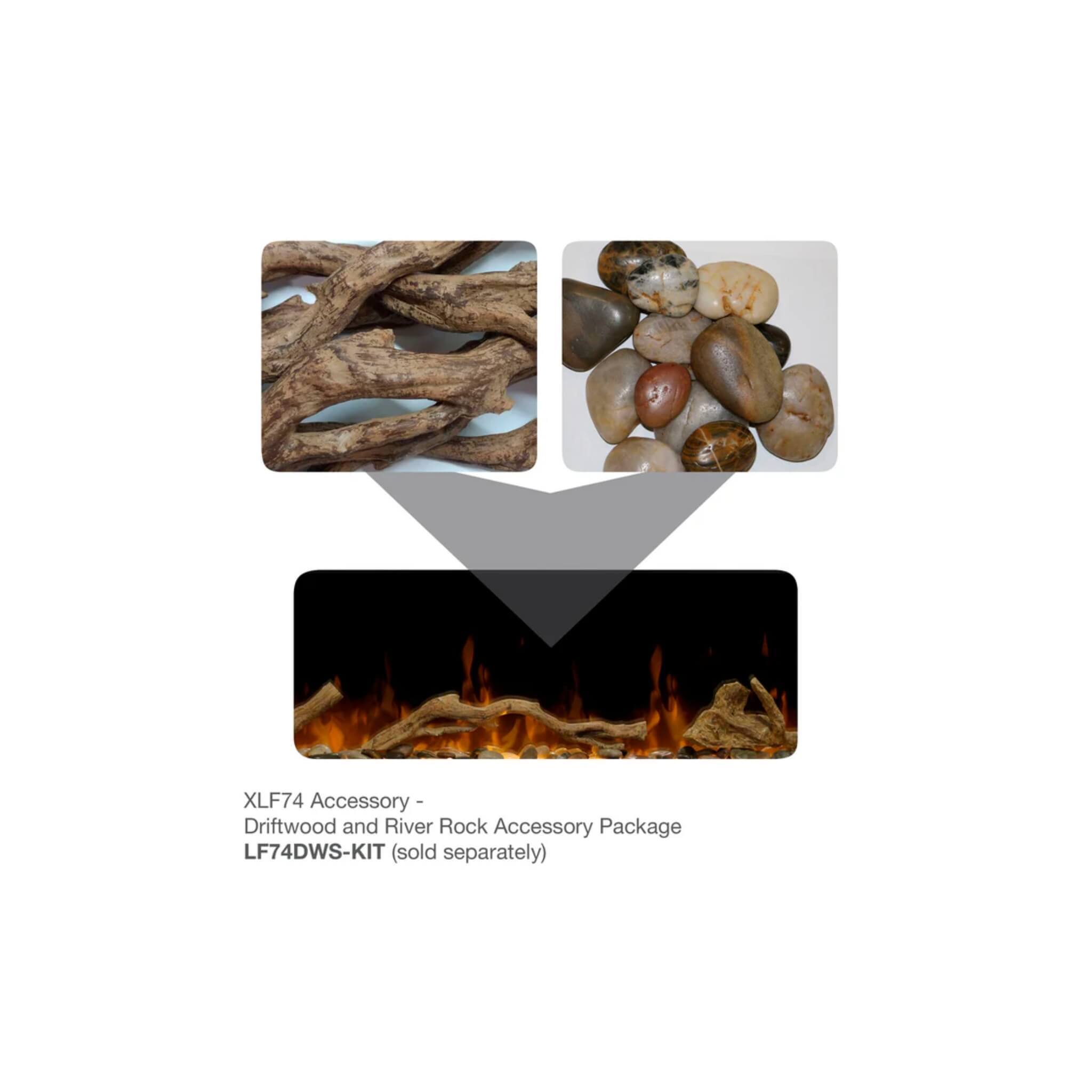 Dimplex IgniteXL 74-Inch Premium Built-In Linear Electric Fireplace With Integrated Heater Fan [XLF74] (SAK14736)