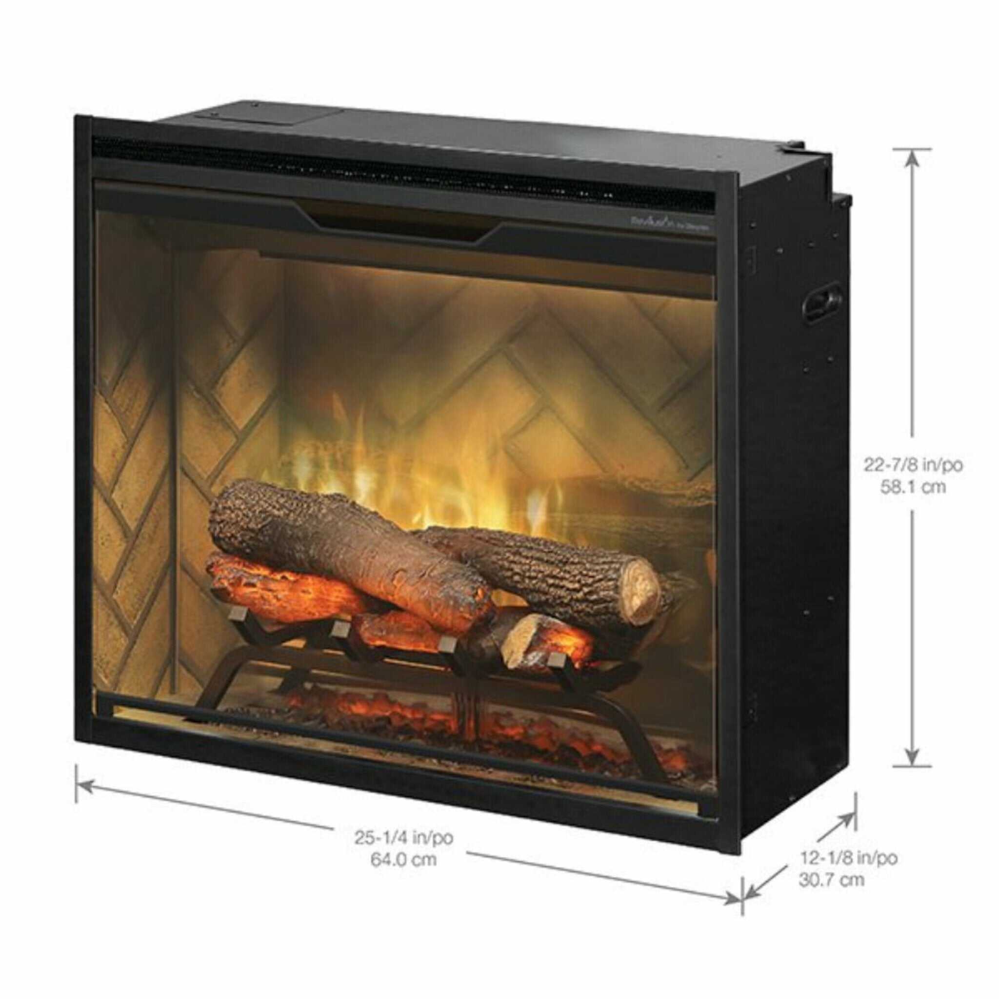 Dimplex Revillusion Herringbone Brick Built-In Electric Firebox With Front Glass [RBF30/36/42] (SAK12893)