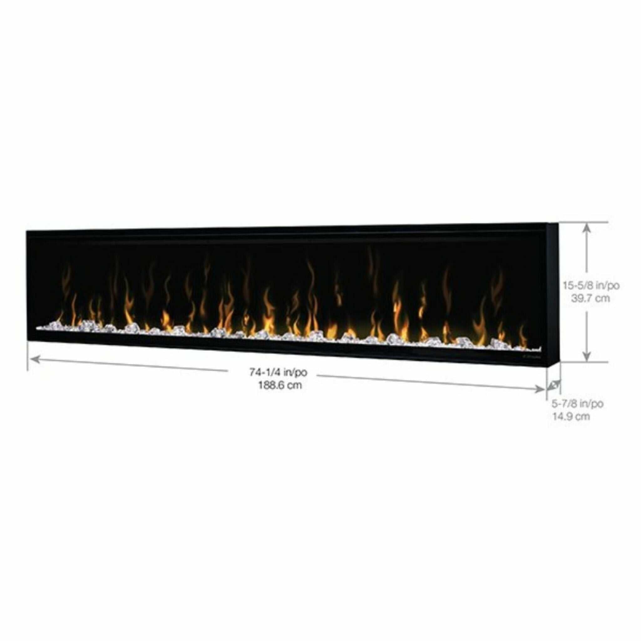 Dimplex IgniteXL 74-Inch Premium Built-In Linear Electric Fireplace With Integrated Heater Fan [XLF74] (SAK14736)