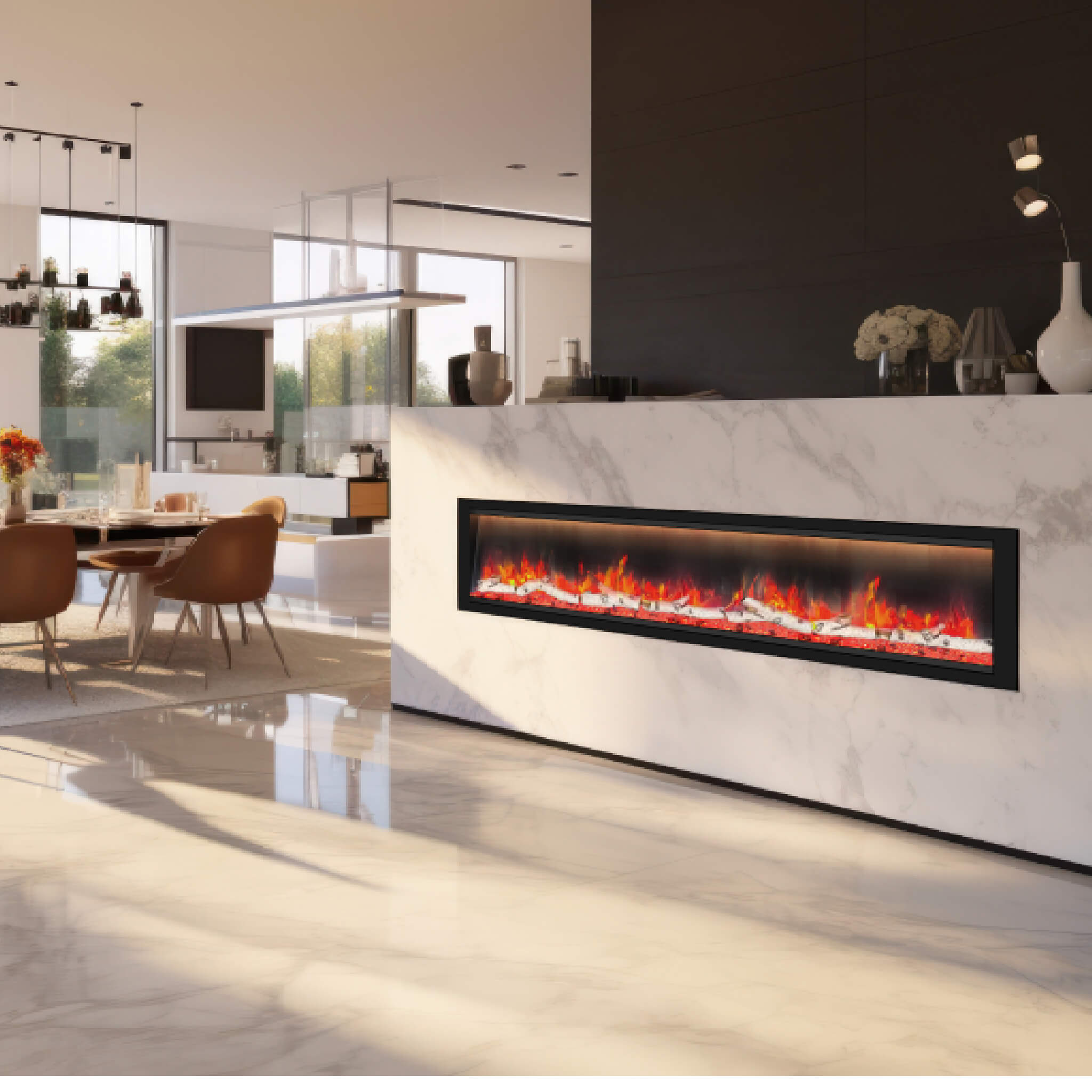 Dynasty Allegro 82" Flush Mount Smart Linear Electric Fireplace [DY-BFM82] (SAK29014)
