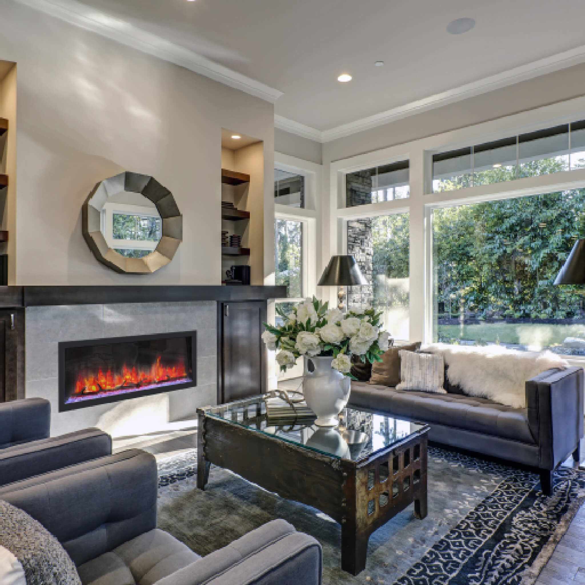 Dynasty Cascade 52" Recessed Smart Linear Electric Fireplace With Dynasty App [DY-BTX52] (SAK73485)