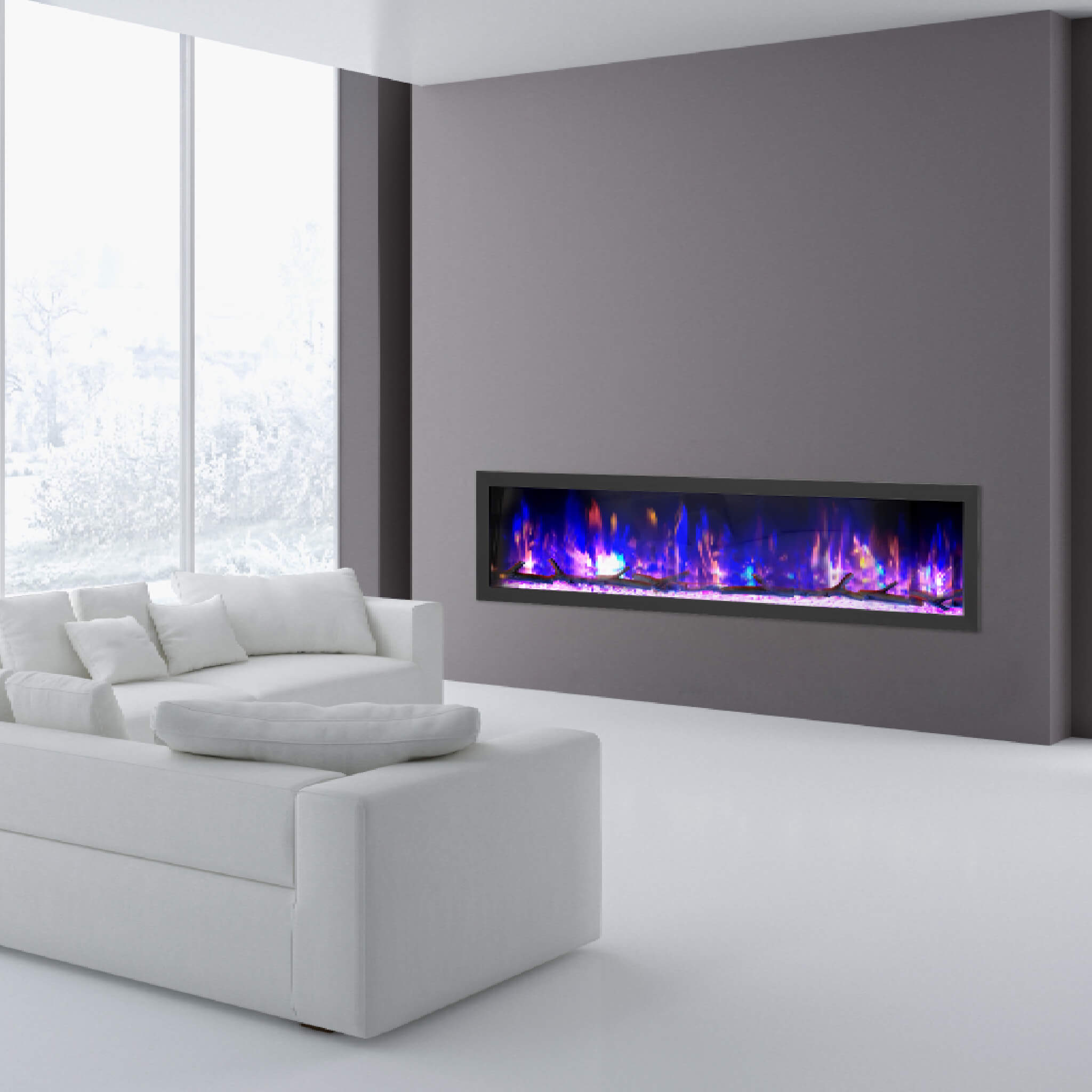 Dynasty Cascade 74" Smart Linear Electric Fireplace [DY-BTX74] (SAK61984)