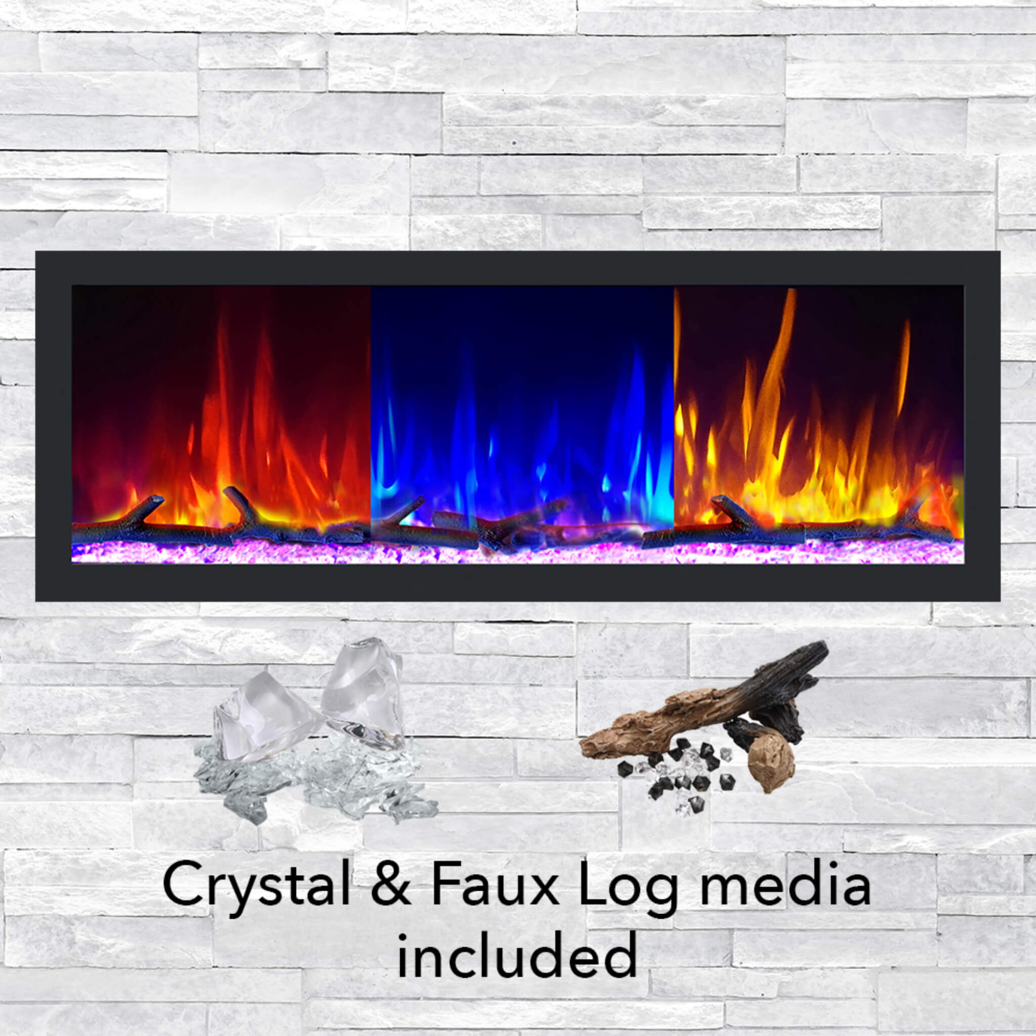 Dynasty Cascade 52" Recessed Smart Linear Electric Fireplace With Dynasty App [DY-BTX52] (SAK73485)