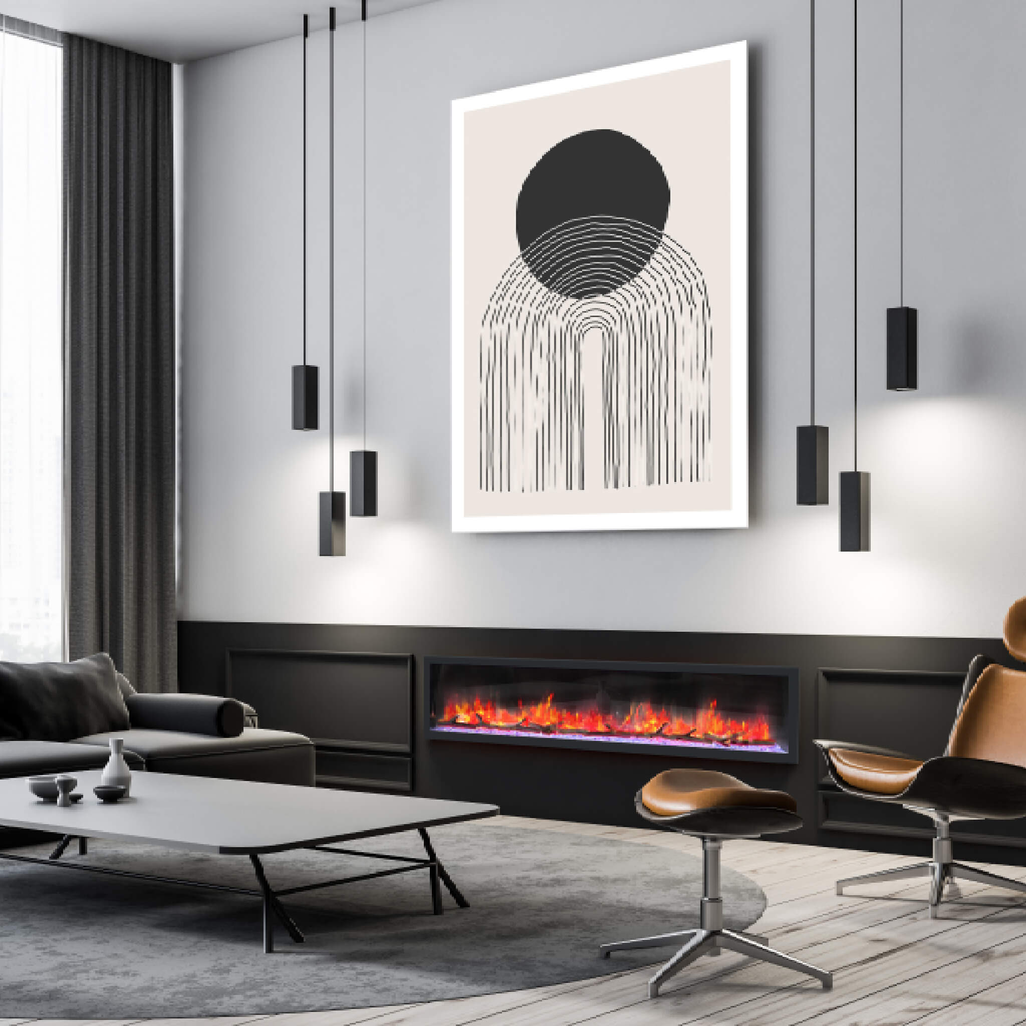 Dynasty Cascade 82" Recessed Linear Electric Fireplace [DY-BTX82] (SAK30567)