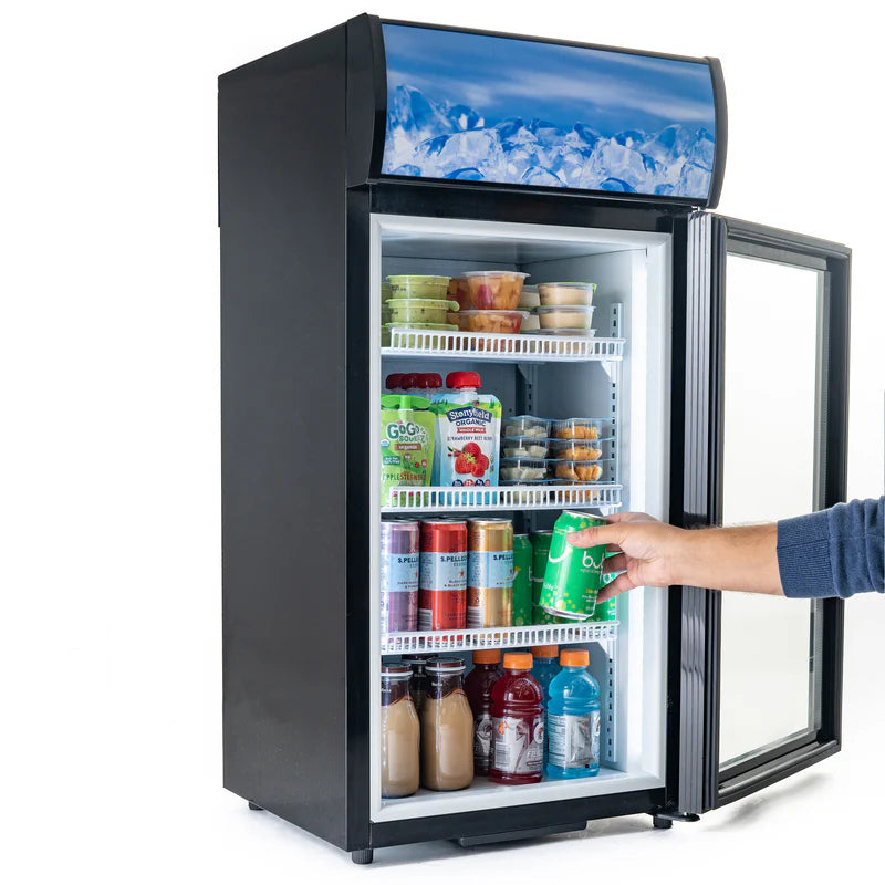Black Diamond Countertop Display Refrigerator, Single Glass Door, 2 cu ft, in Black