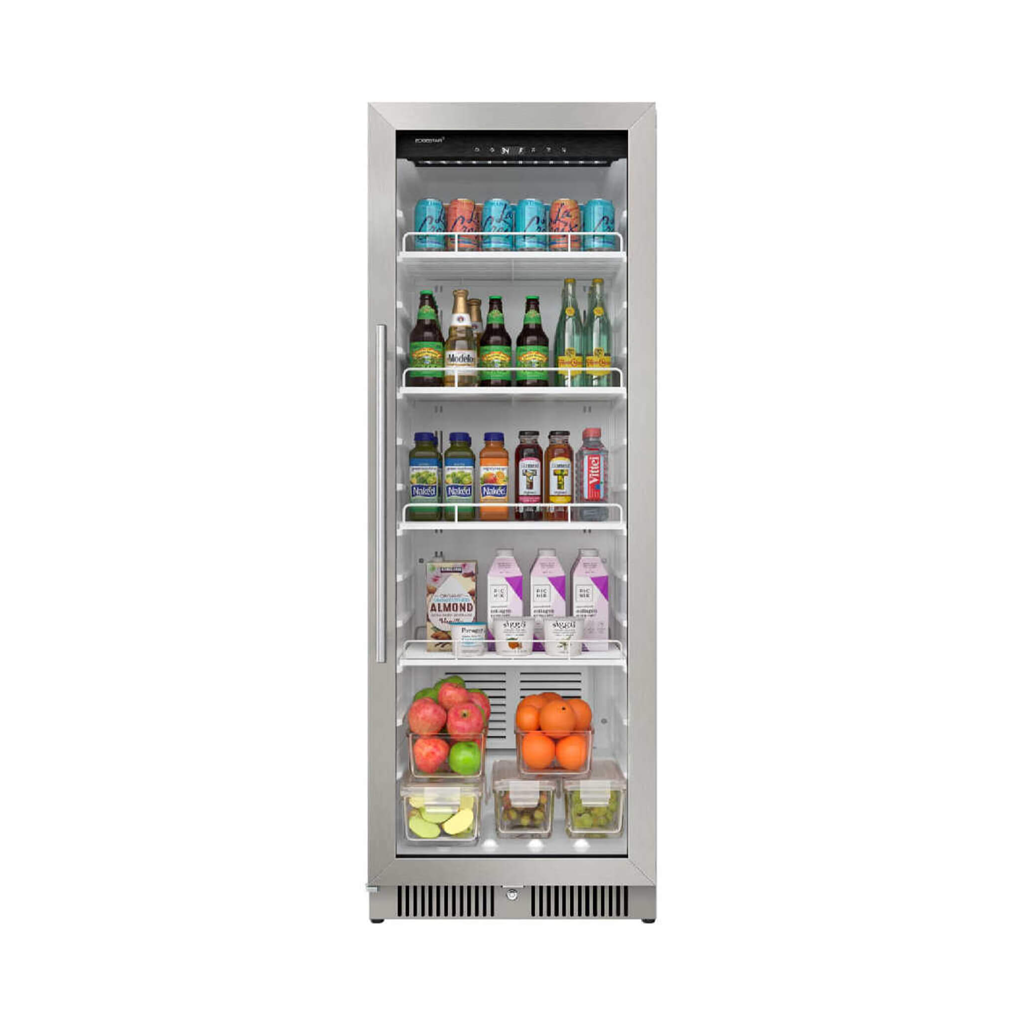 Edgestar 10.1 Cubic Feet Commercial Beverage Merchandiser With Temperature Alarm and Reversible Door, 22" [VBM101SS] (SAK45983)