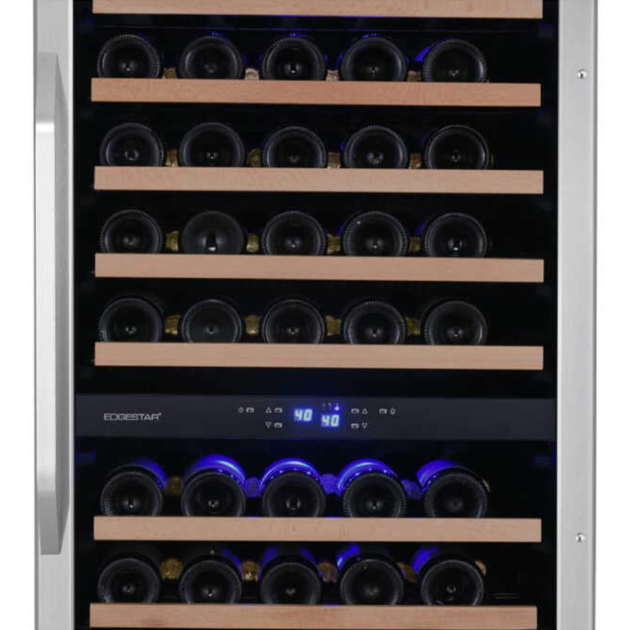Edgestar 141 Bottle Capacity Freestanding Dual Zone Wine Cooler With Interior Lighting, 24" [CWR1552DZ] (SAK49245)