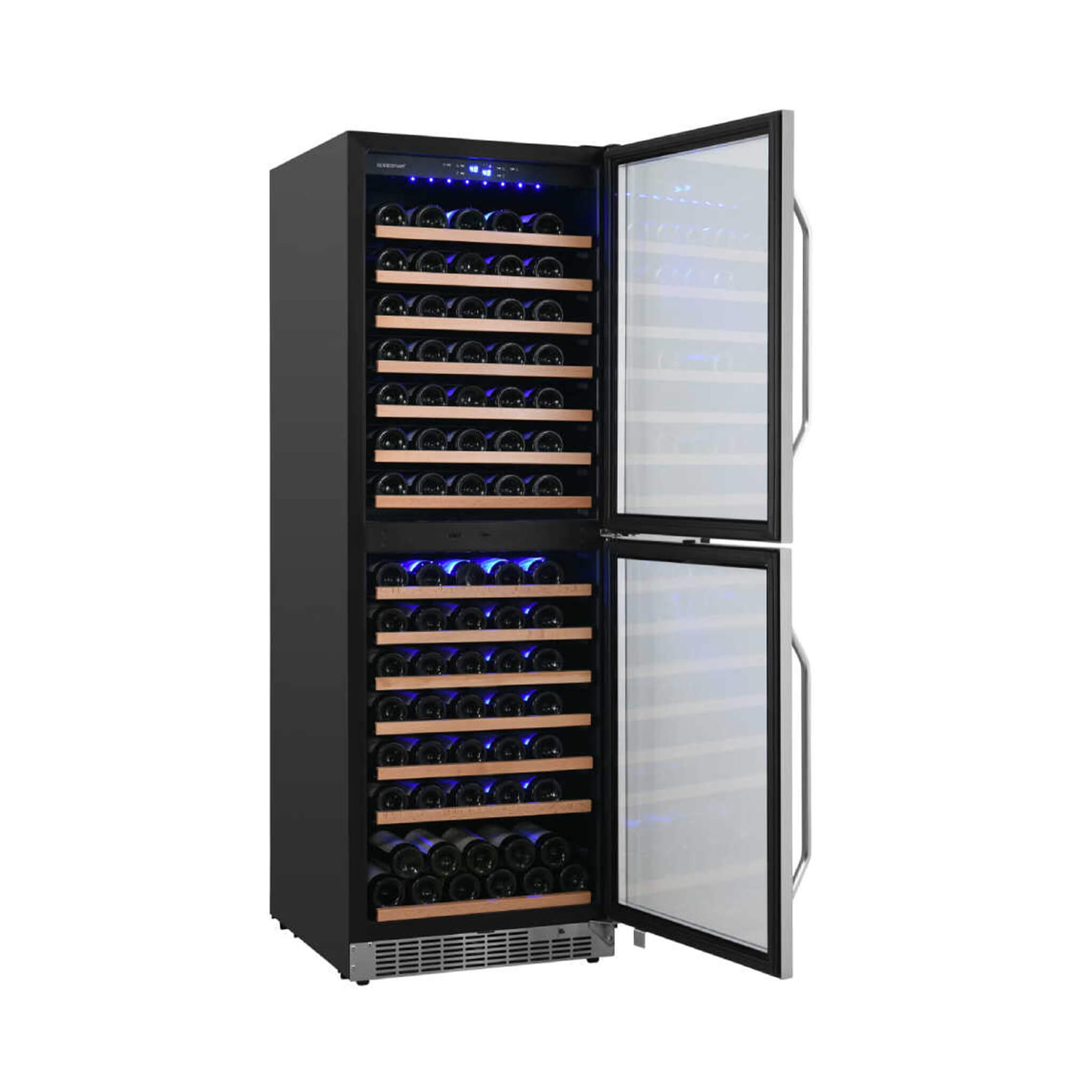 Edgestar 142 Bottle Built-In Dual Zone Double Door Wine Cooler With Door Lock, 24" [CWR1553DD] (SAK30742)