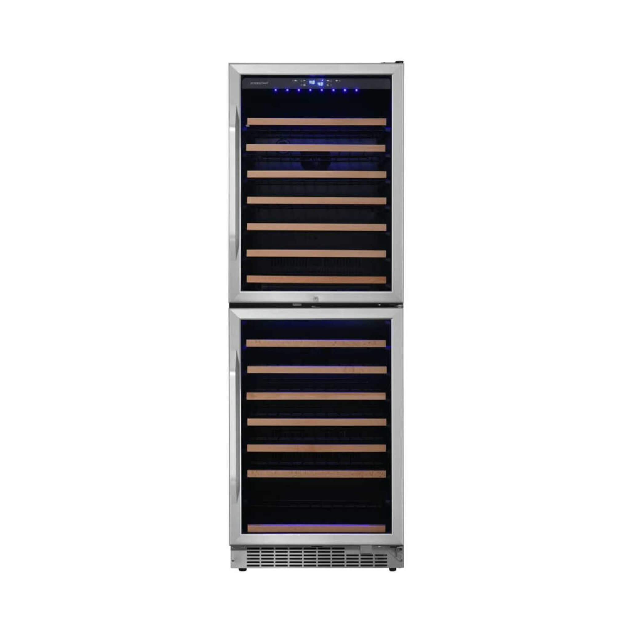 Edgestar 142 Bottle Built-In Dual Zone Double Door Wine Cooler With Door Lock, 24" [CWR1553DD] (SAK30742)