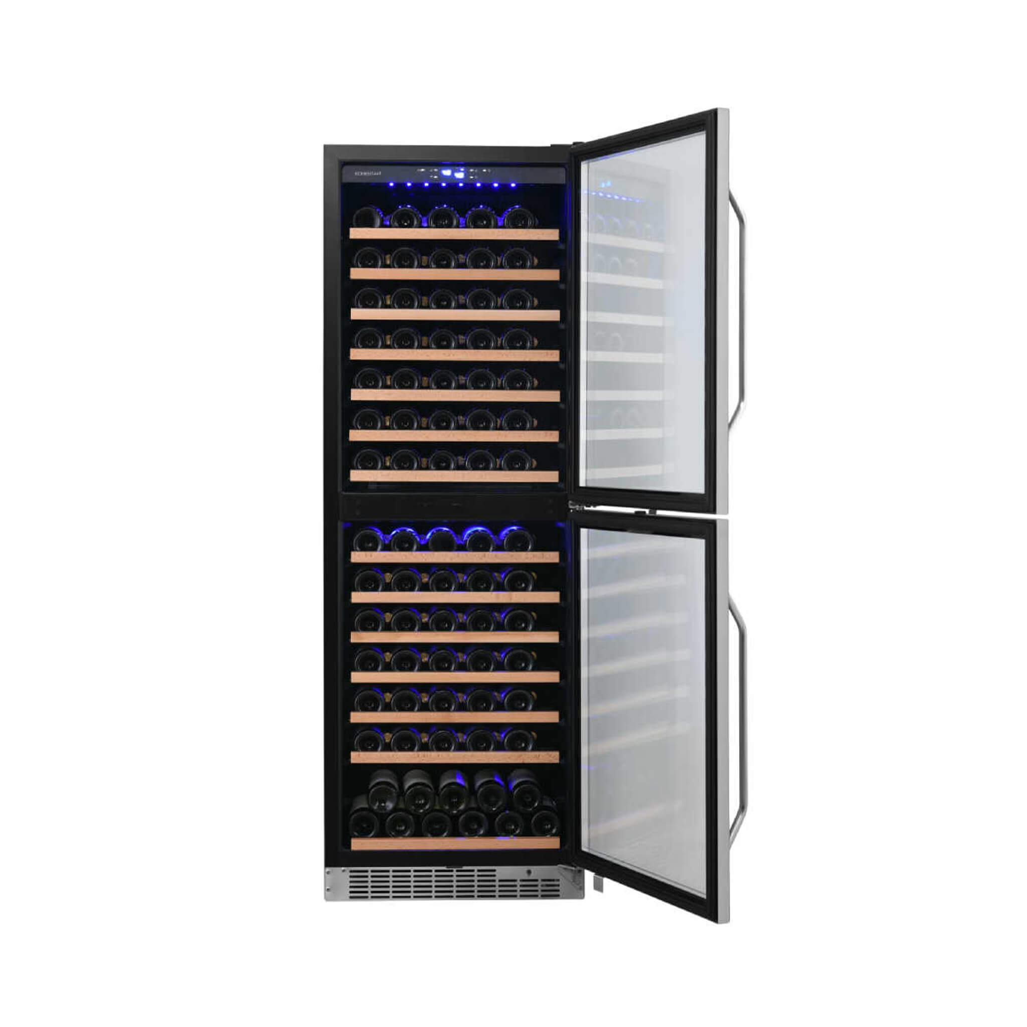 Edgestar 142 Bottle Built-In Dual Zone Double Door Wine Cooler With Door Lock, 24" [CWR1553DD] (SAK30742)