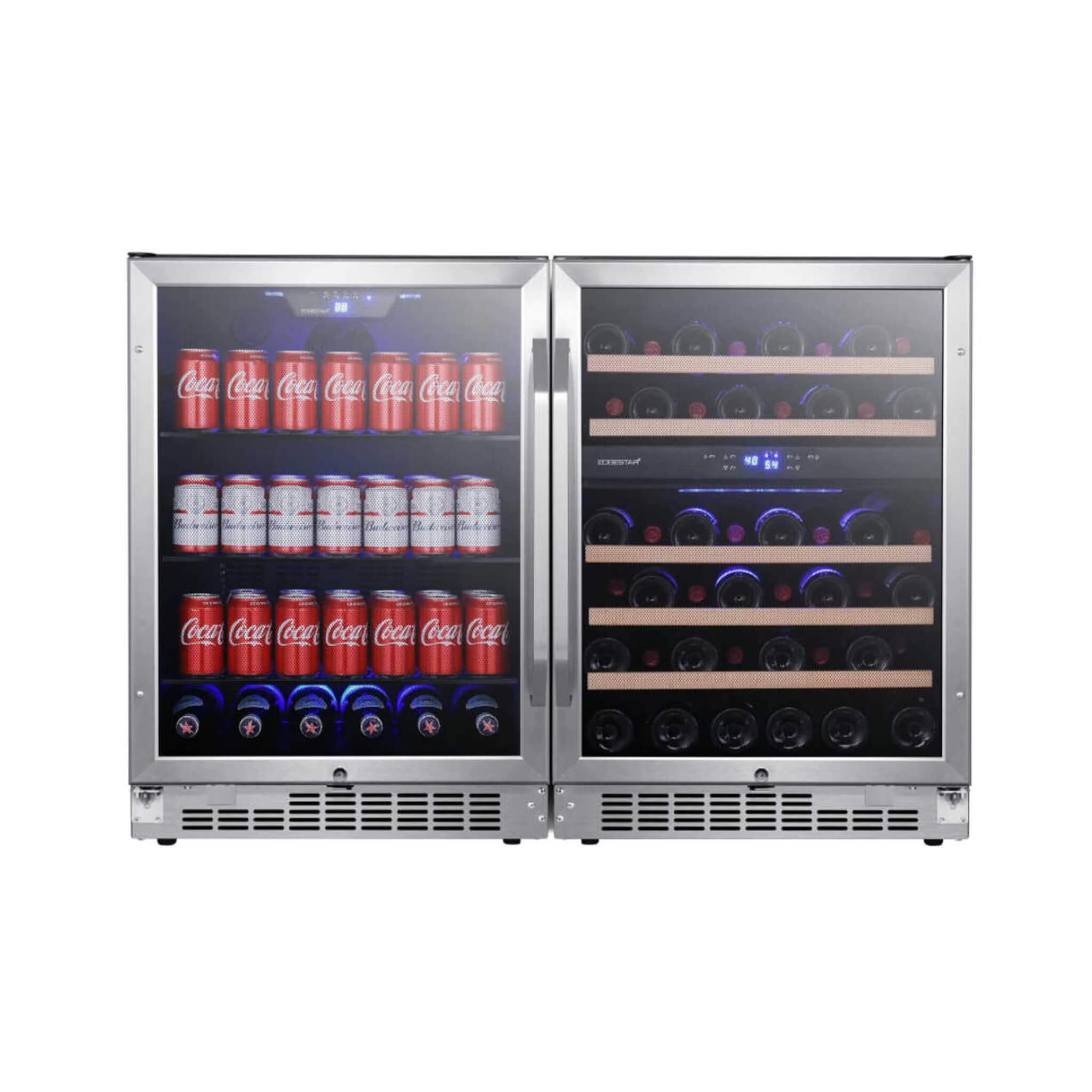 Edgestar 48" Built-In Side-by-Side Wine & Beverage Center With 142 Can And 46 Bottle Capacity (SAK82552)