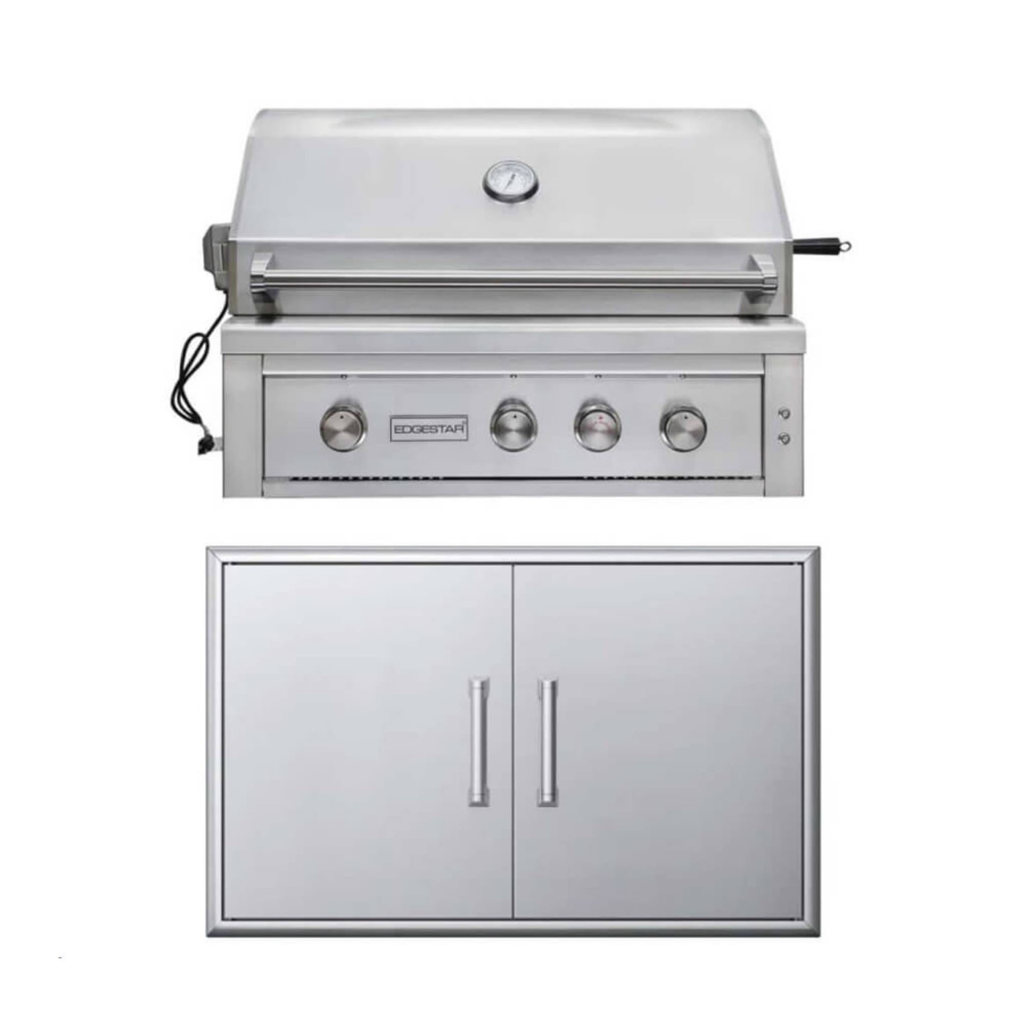 Edgestar 89K BTU 36" Wide Liquid Propane Built In Grill With Insulated Jacket And Double Access Doors (SAK78429)