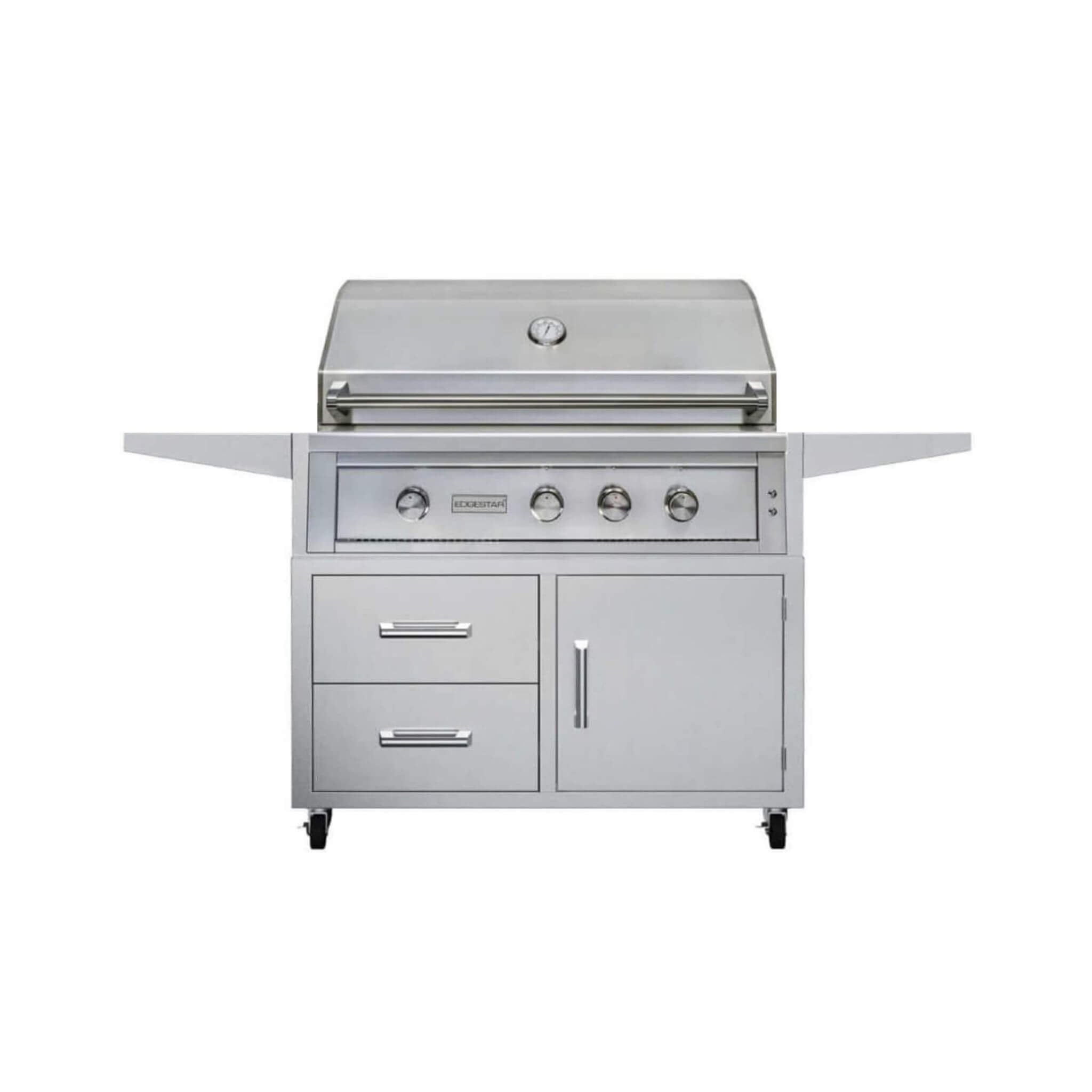 Edgestar 89K BTU 42" Wide Natural Gas Freestanding Grill Cart With Rotisserie And Lighted Knobs (SAK56935)