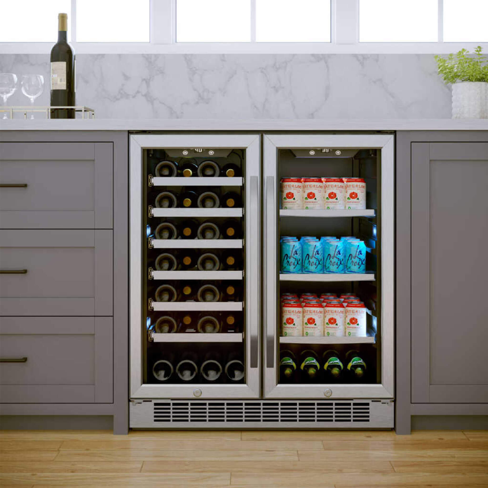 Edgestar 30" Wide 28 Bottle Built In Dual Zone Beverage Center With 86 Can Capacity (SAK35972)