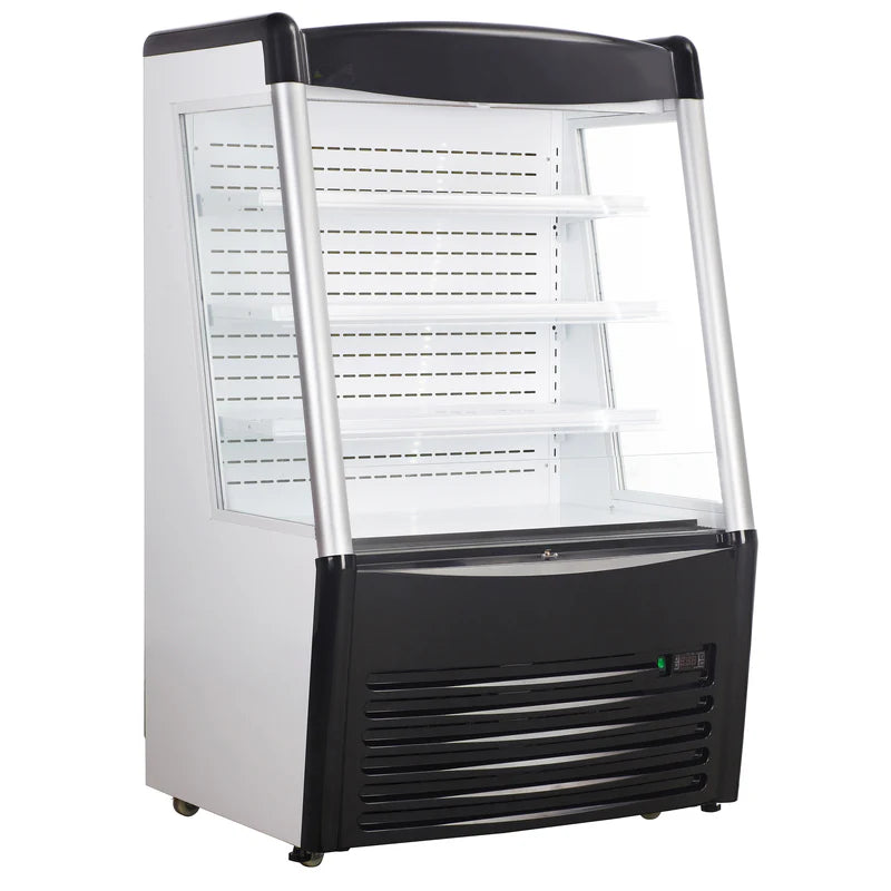 Black Diamond Vertical Air Curtain Merchandiser, 36.2"W, in Stainless Steel/Black