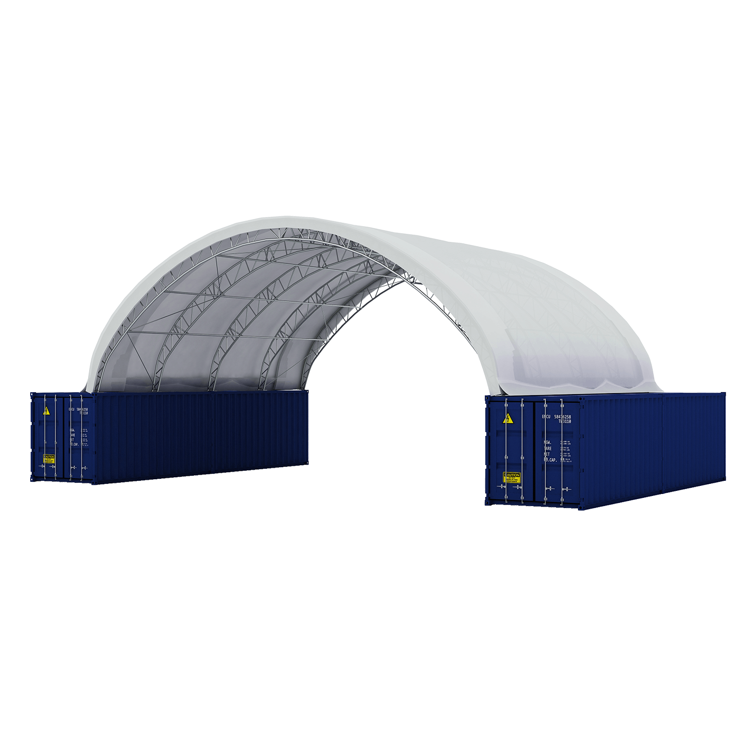 Fortified 50'x40'x17' Double Truss Container Shelter