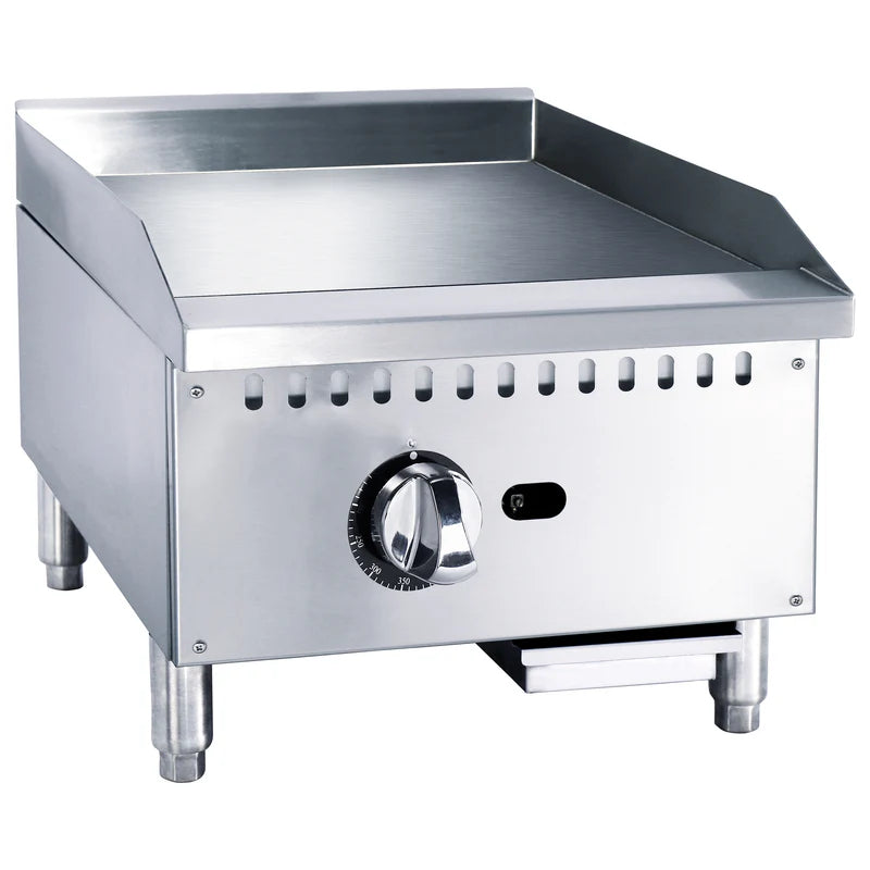Black Diamond 18" Standard Series Gas Griddle, 1 Burner, in Stainless Steel