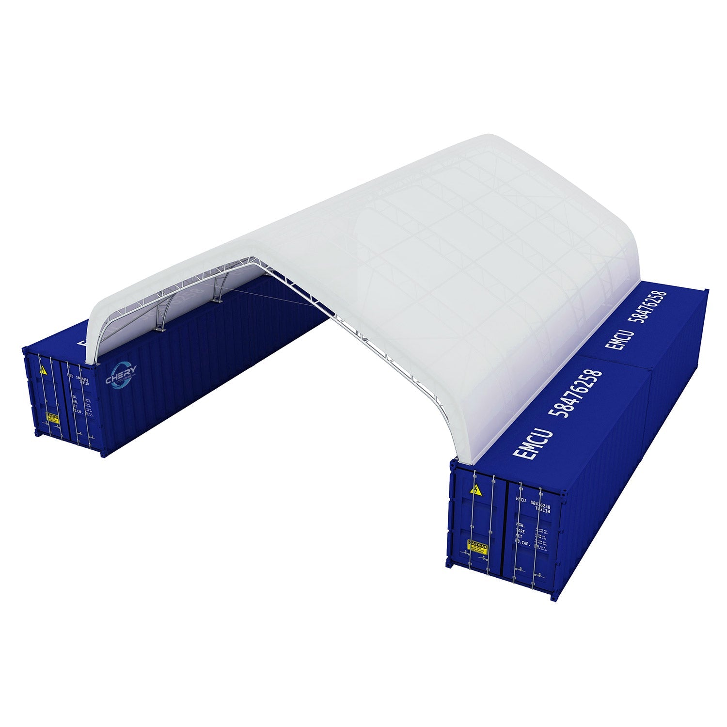 40'x40'x15' Double Truss Peak Container Canopy Shelter