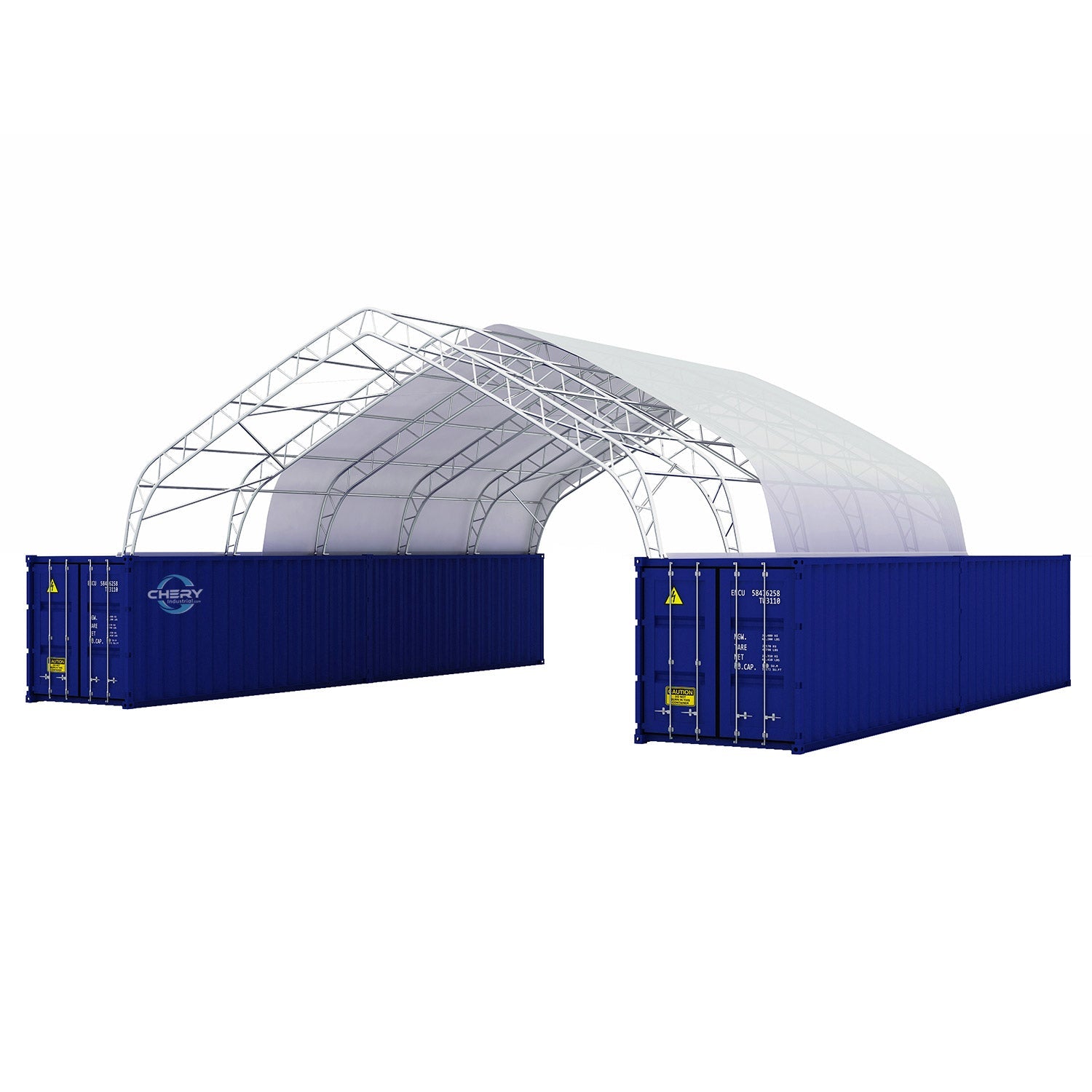 40'x40'x15' Double Truss Peak Container Canopy Shelter