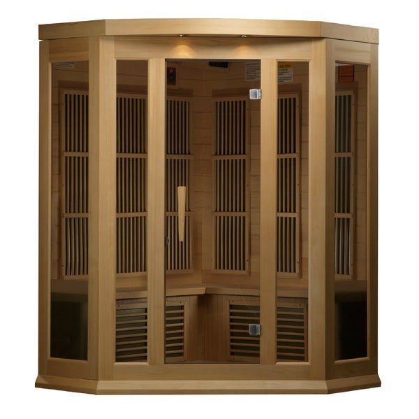 Maxxus 3-Person Corner FAR Infrared Sauna Carbon Low EMF with Canadian Hemlock