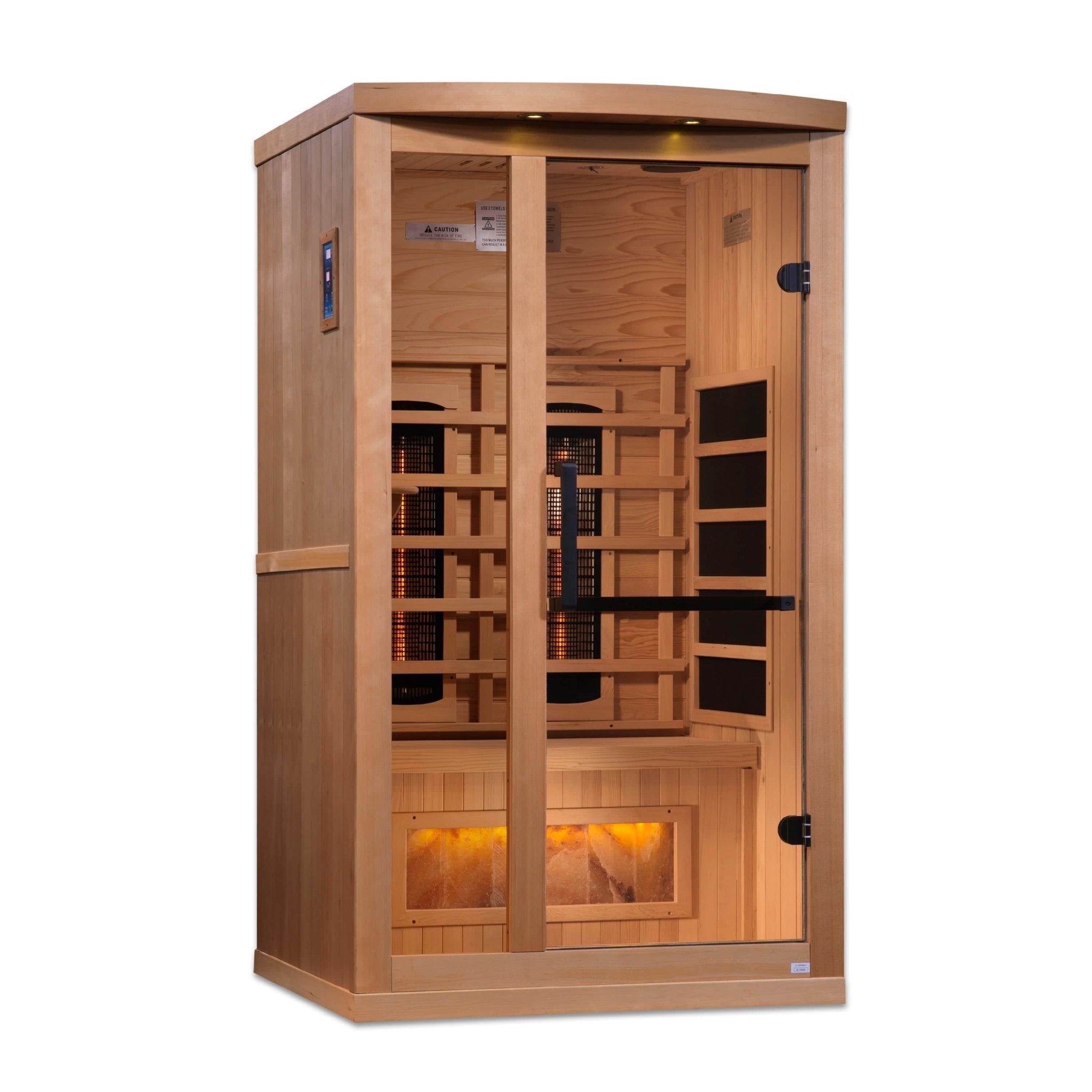 Golden Designs "Reserve Edition" 1-2 Person Full Spectrum PureTech™ Near Zero EMF Infrared Sauna with Himalayan Salt Bar